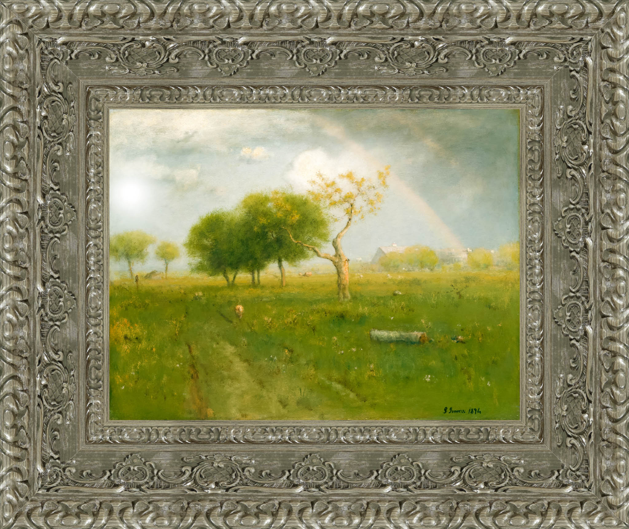 After A Summer Shower by George Inness — Framed Giclee Canvas Print | Canvas Classics