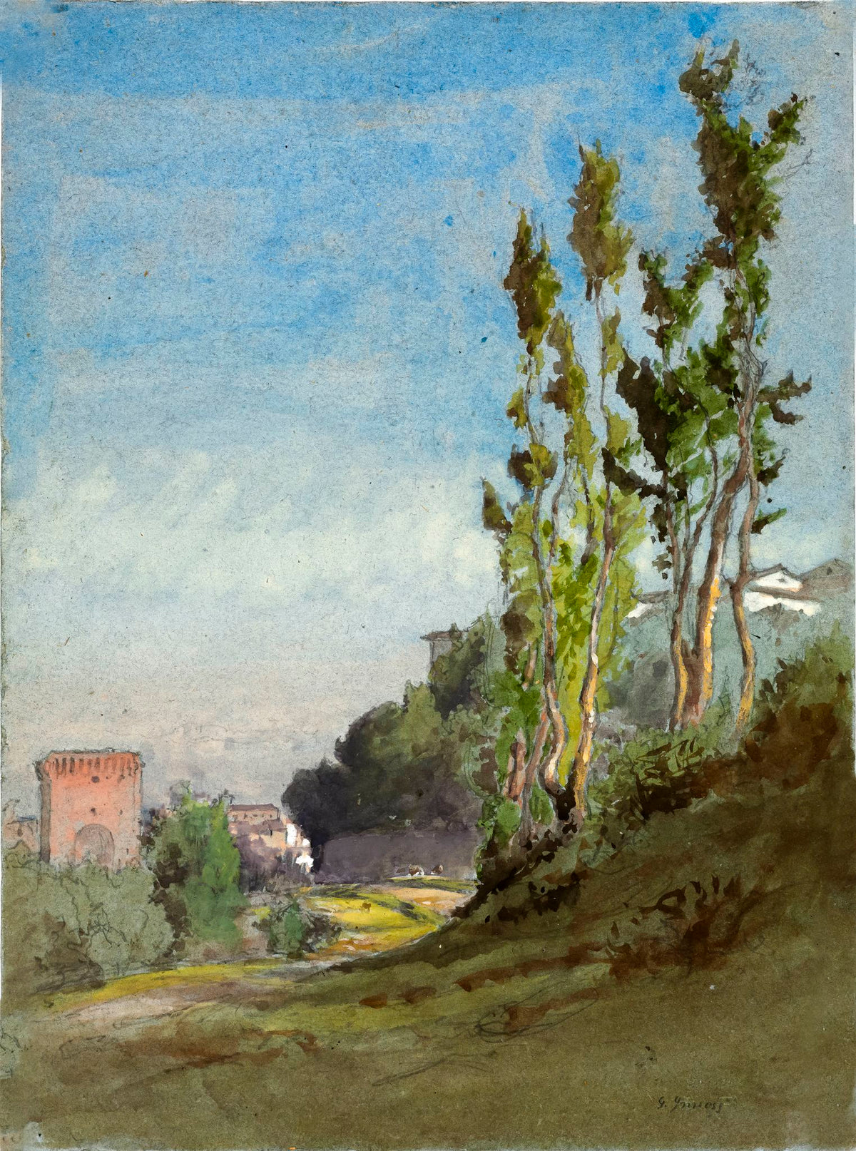 Albano Italy – George Inness, c. 1873-1874, framed
