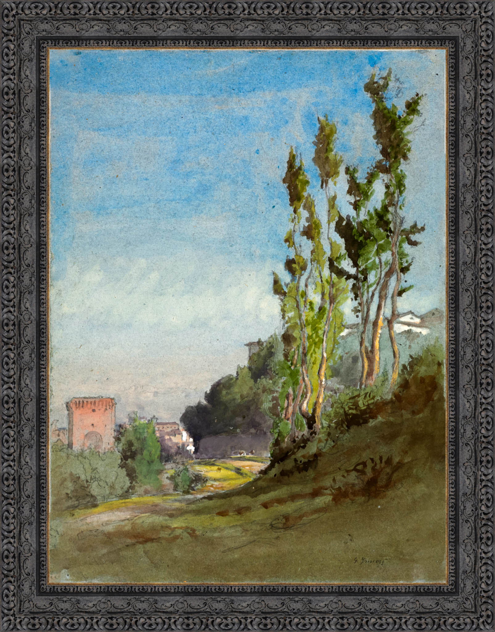 Albano Italy by George Inness — Framed Giclee Canvas Print | Canvas Classics