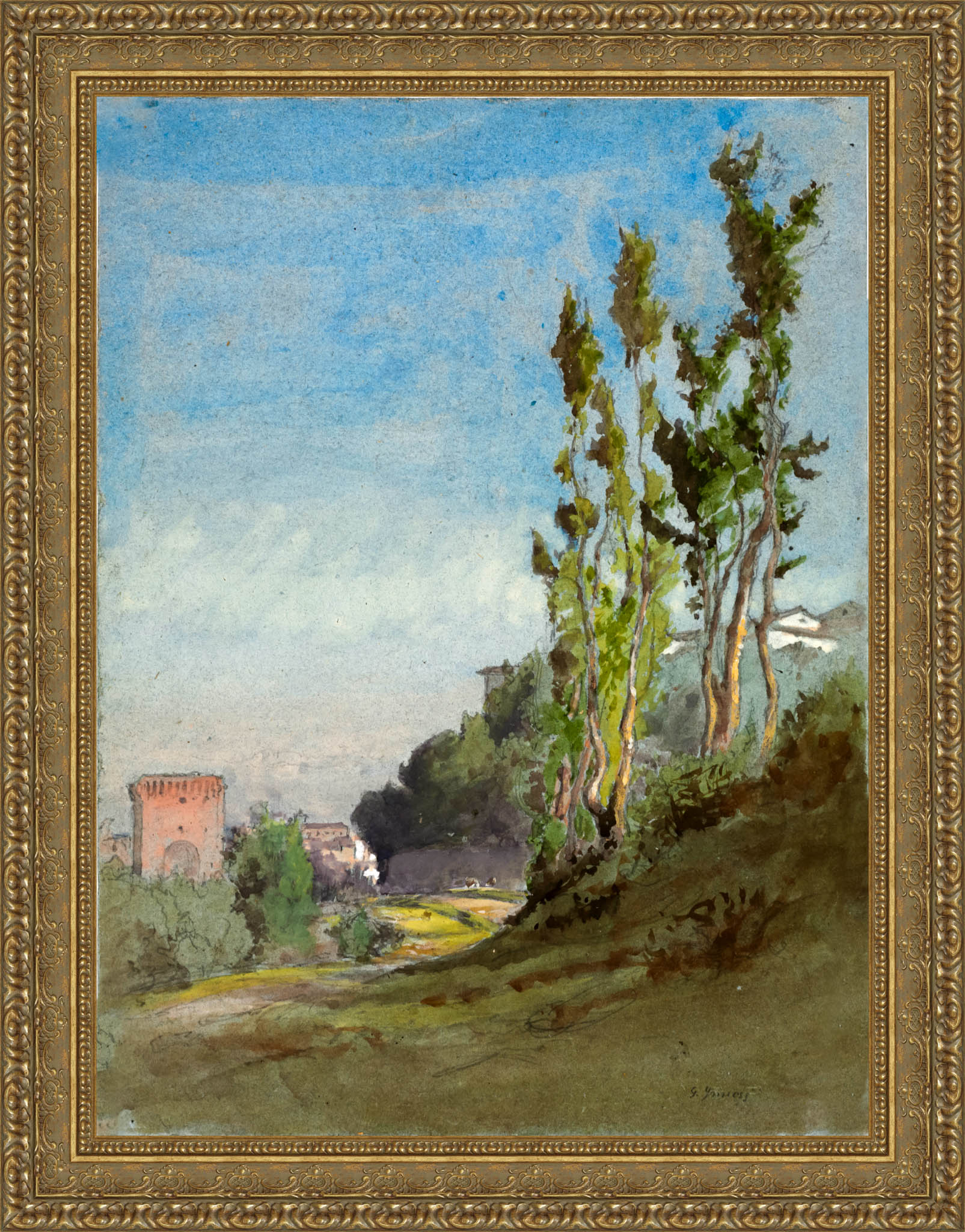 Albano Italy by George Inness — Framed Giclee Canvas Print | Canvas Classics