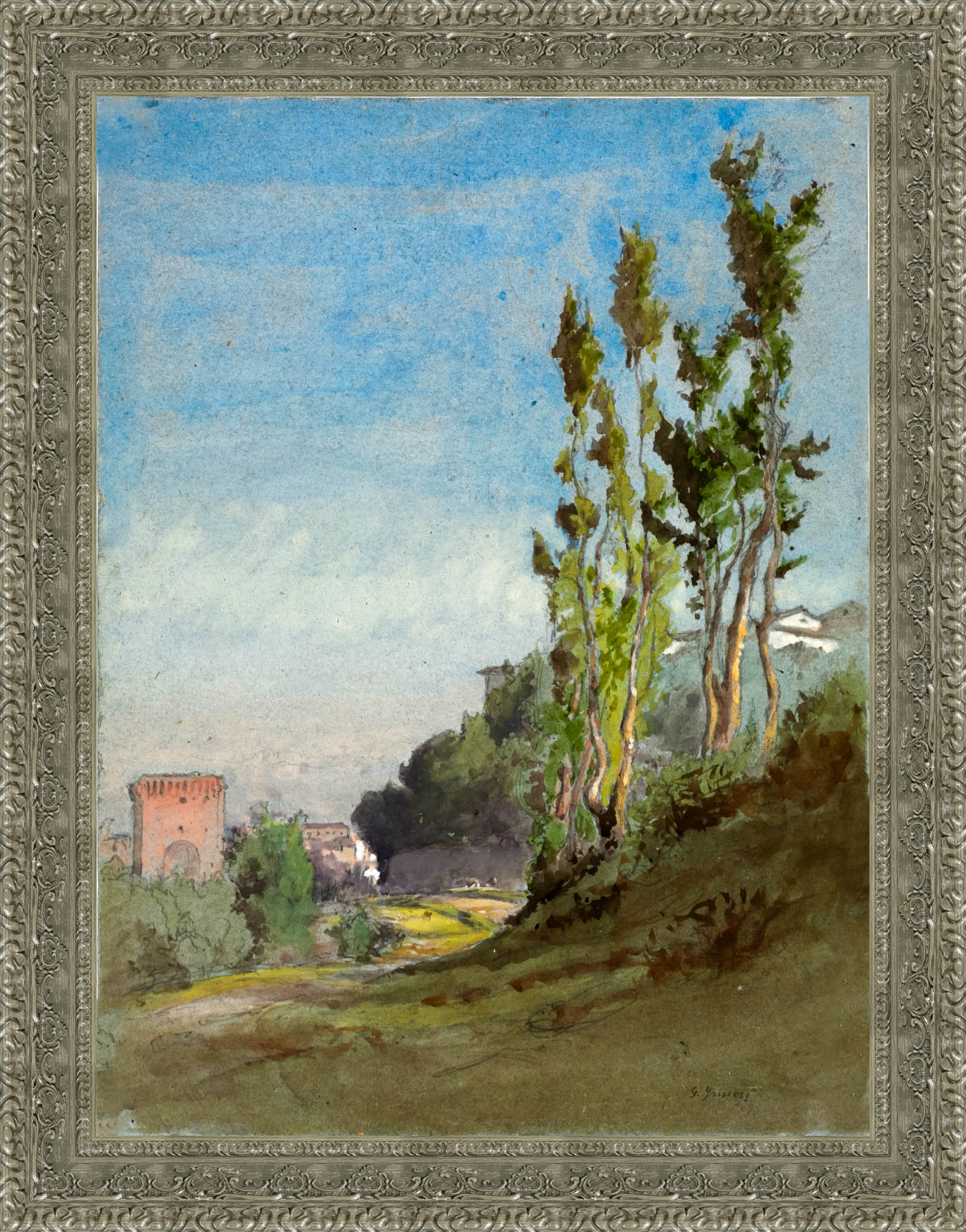 Albano Italy by George Inness — Framed Giclee Canvas Print | Canvas Classics