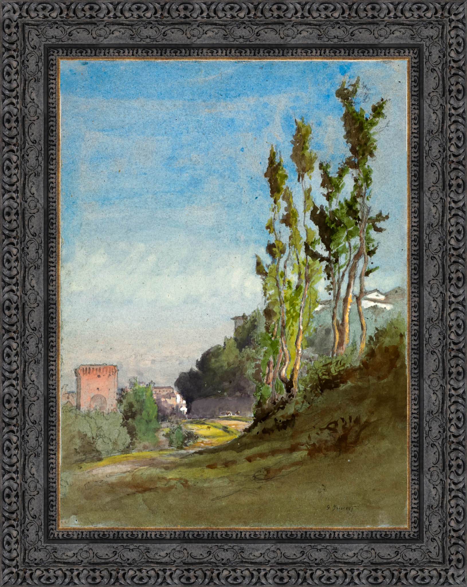 Albano Italy by George Inness — Framed Giclee Canvas Print | Canvas Classics