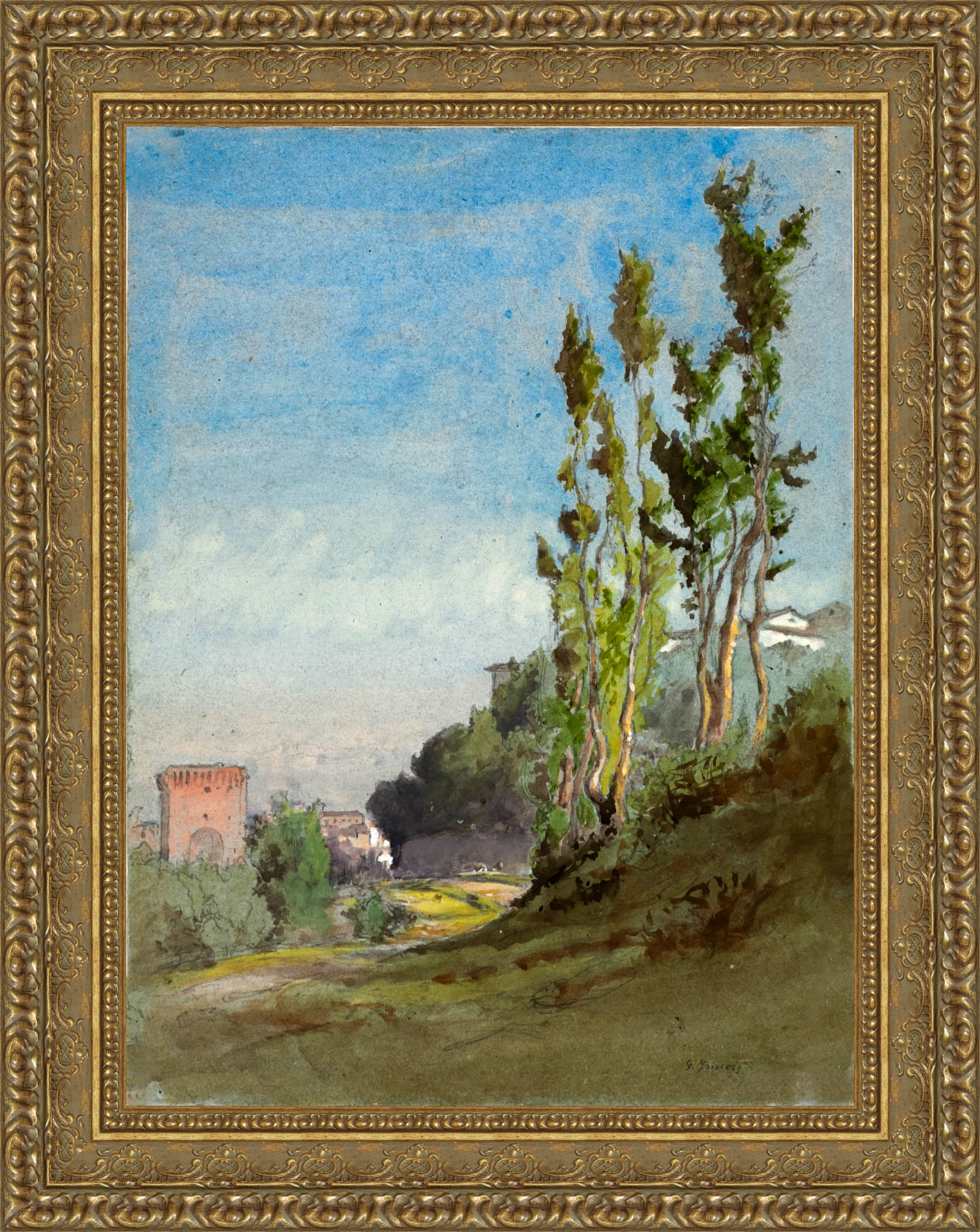 Albano Italy by George Inness — Framed Giclee Canvas Print | Canvas Classics