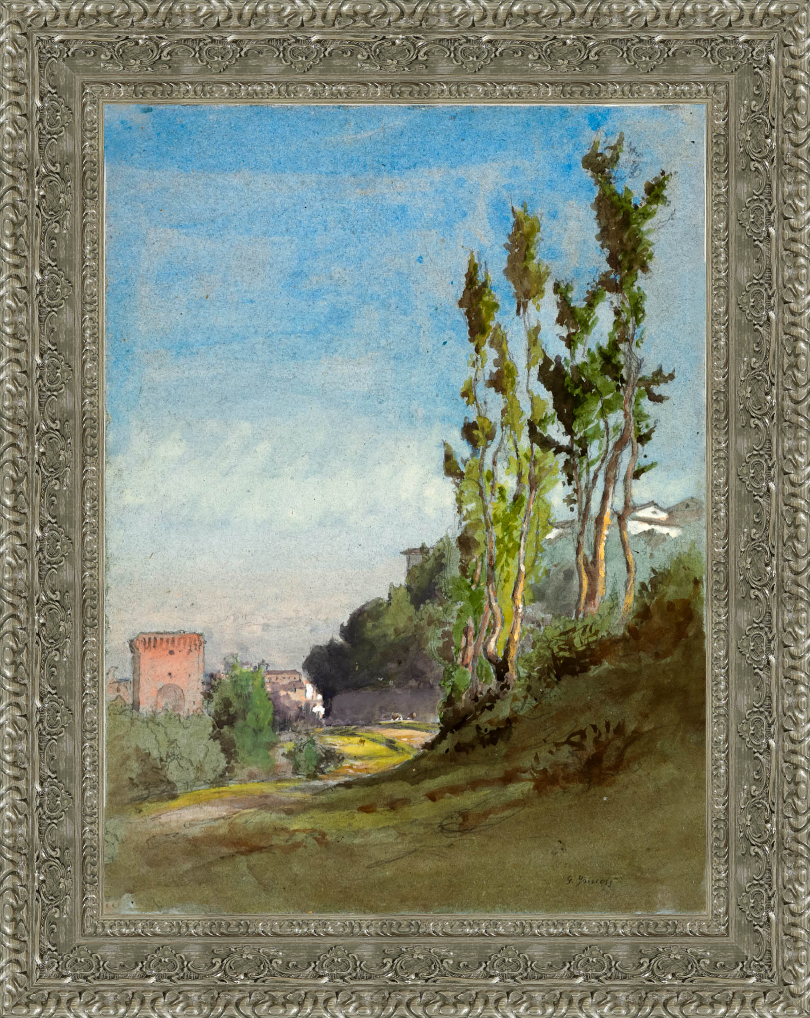 Albano Italy by George Inness — Framed Giclee Canvas Print | Canvas Classics