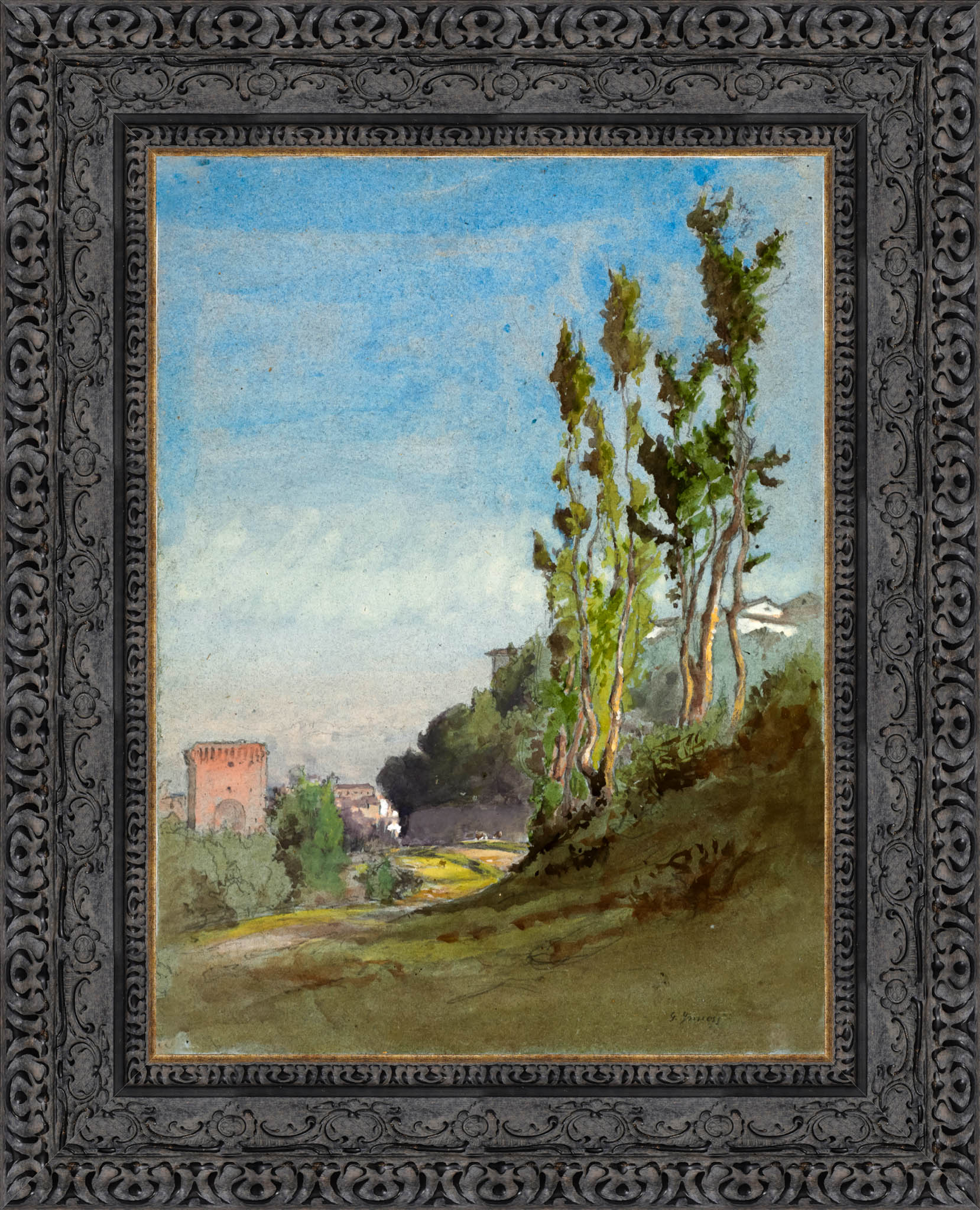 Albano Italy by George Inness — Framed Giclee Canvas Print | Canvas Classics