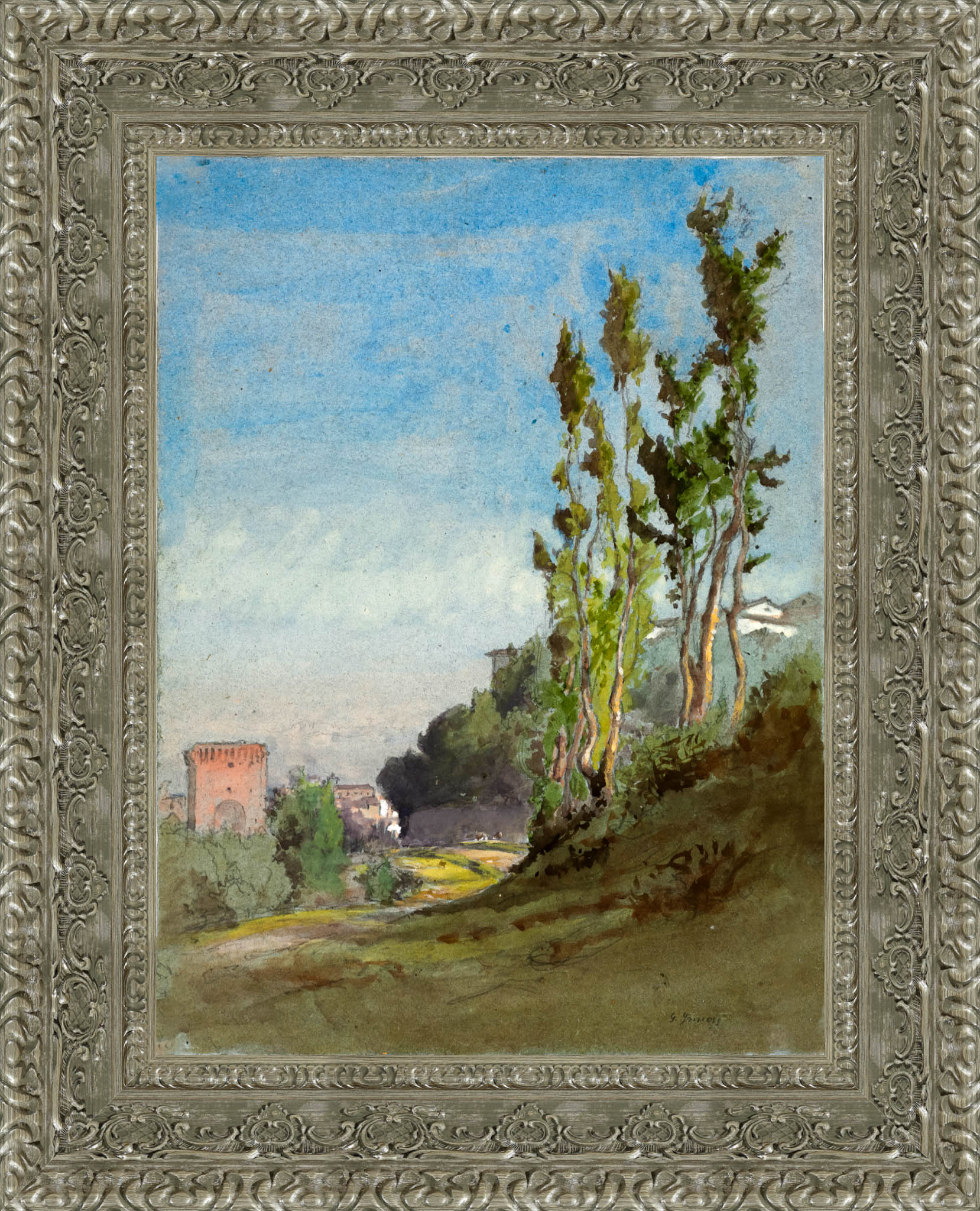Albano Italy by George Inness — Framed Giclee Canvas Print | Canvas Classics