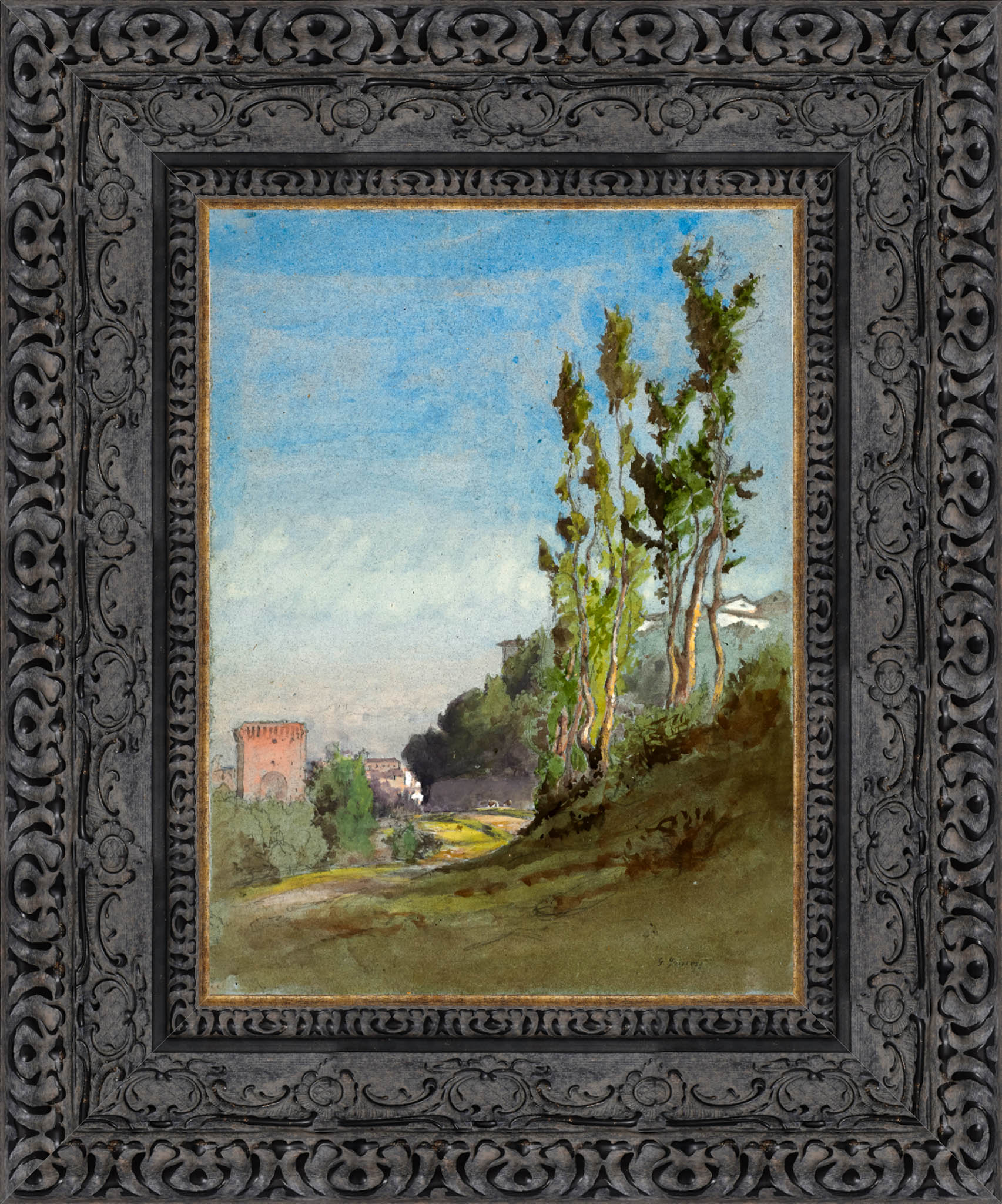 Albano Italy by George Inness — Framed Giclee Canvas Print | Canvas Classics