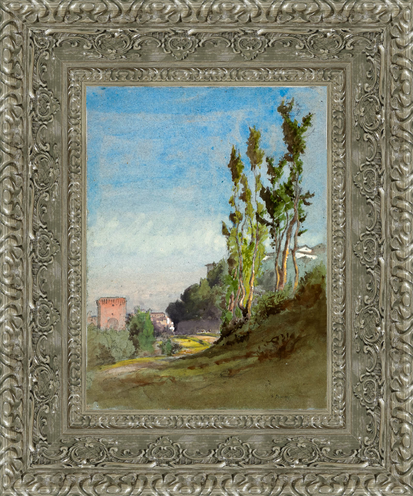 Albano Italy by George Inness — Framed Giclee Canvas Print | Canvas Classics