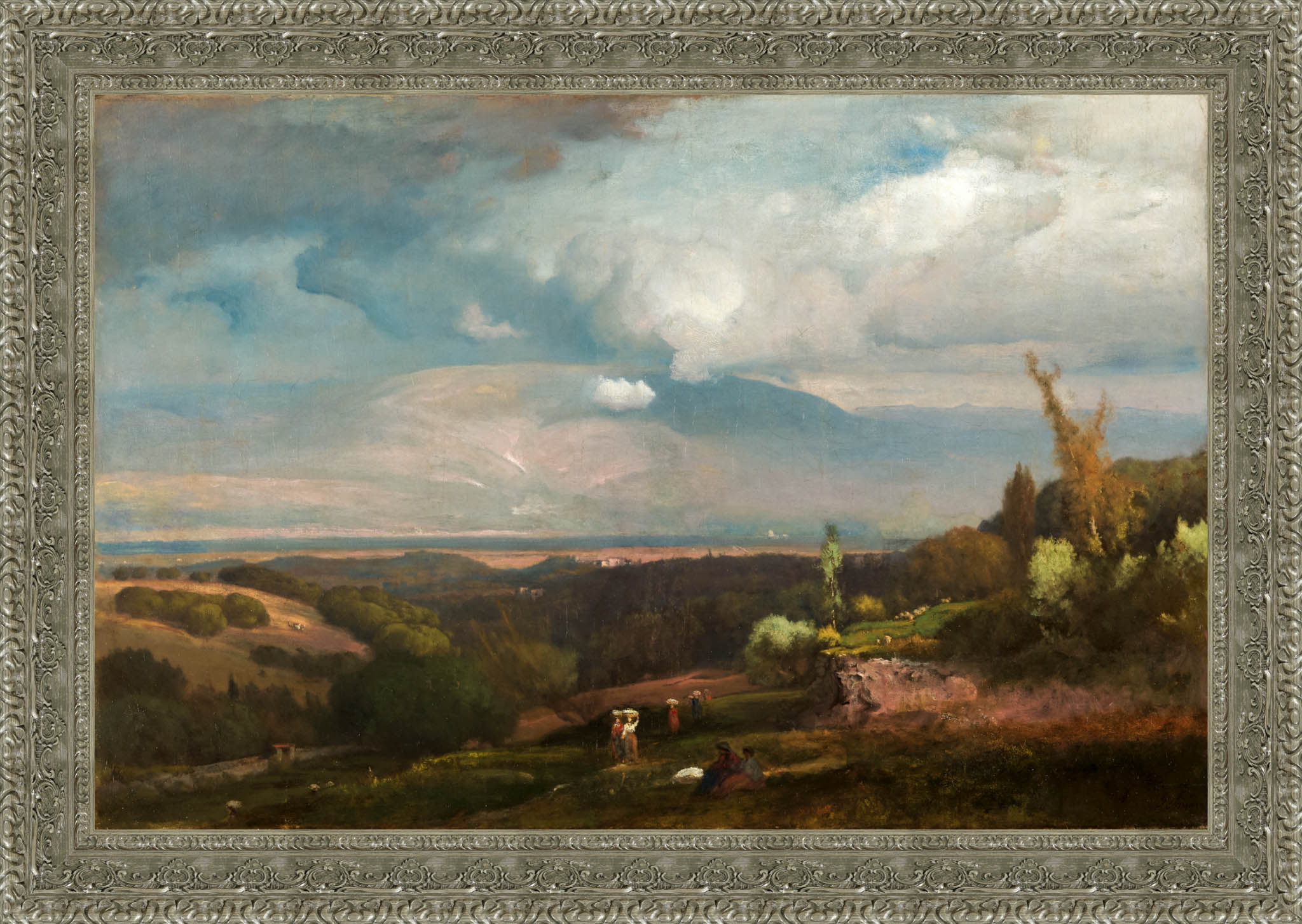 Approaching Storm From The Alban Hills by George Inness — Framed Giclee Canvas Print | Canvas Classics