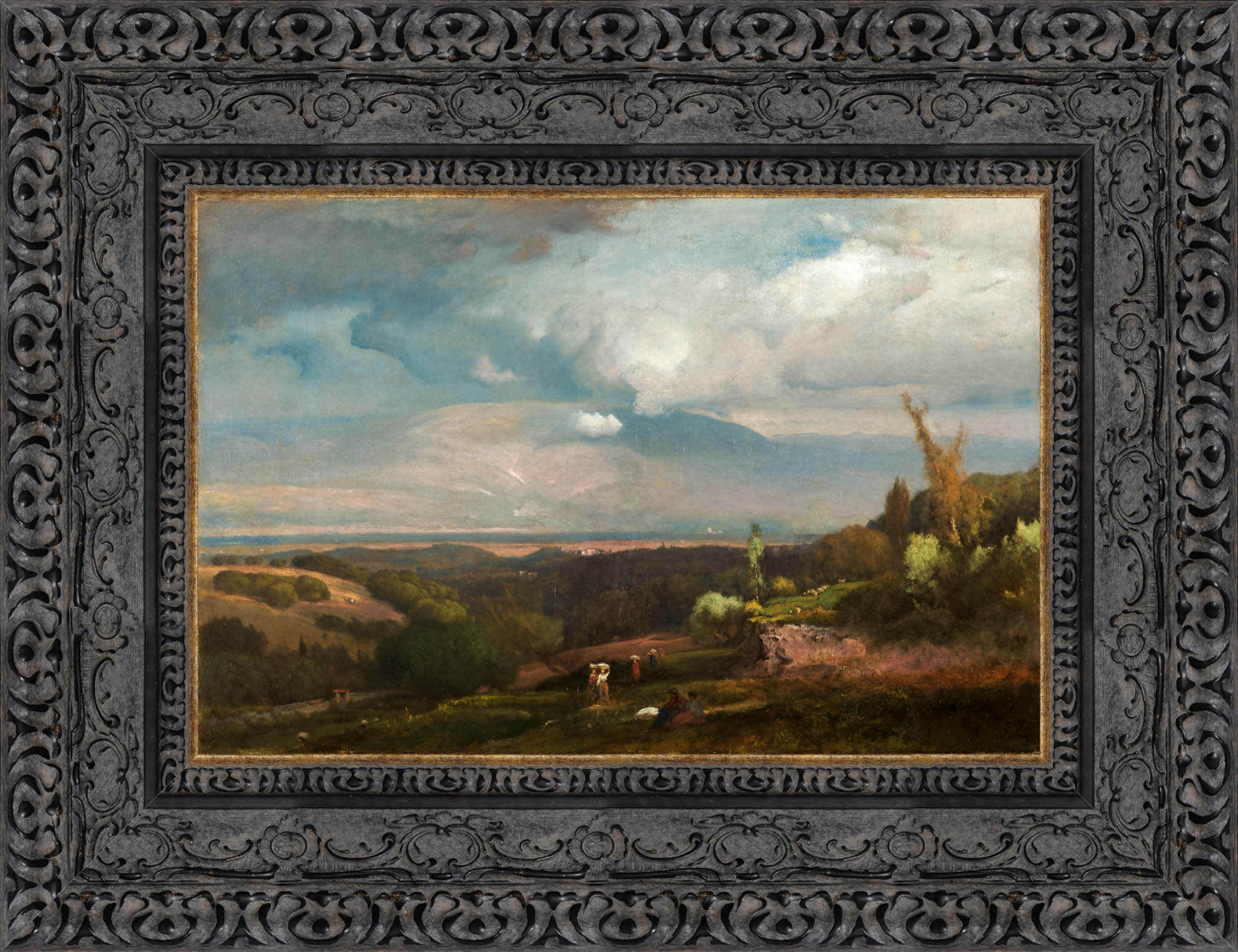 Approaching Storm From The Alban Hills by George Inness — Framed Giclee Canvas Print | Canvas Classics