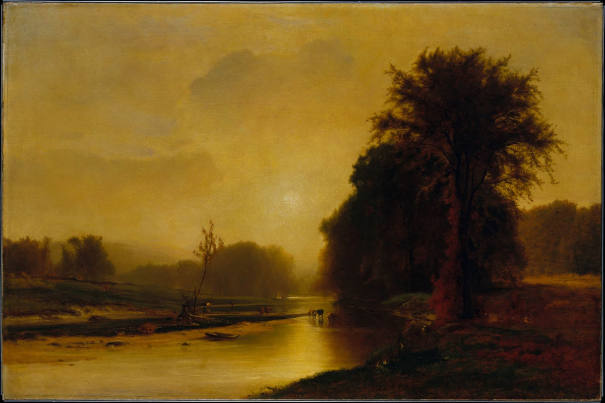 Autumn Meadows – George Inness, 1876, framed