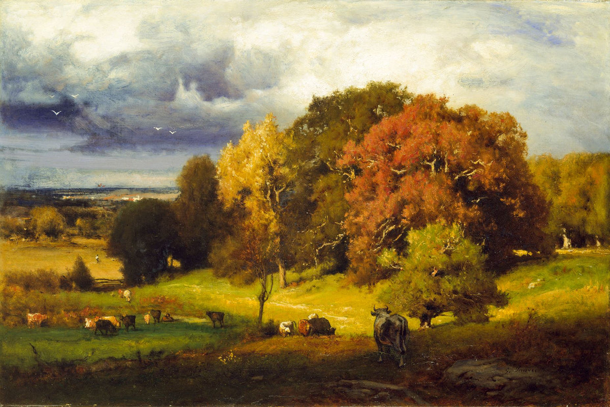 Autumn Oaks – George Inness, 1878, framed