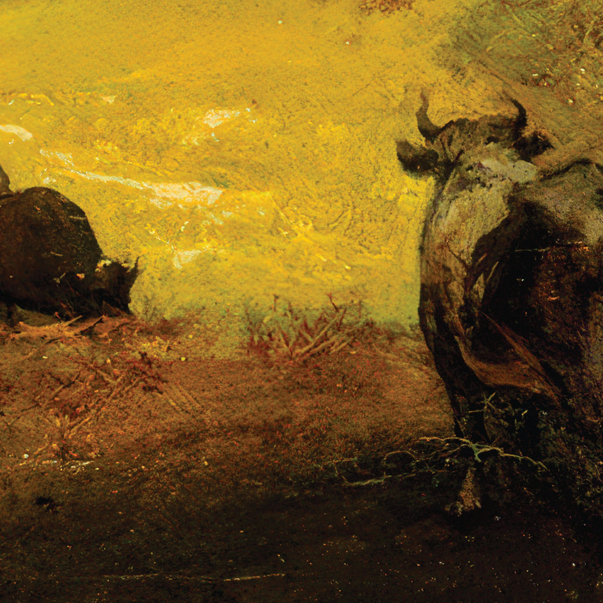 Autumn Oaks – George Inness, 1878, print detail at full resolution
