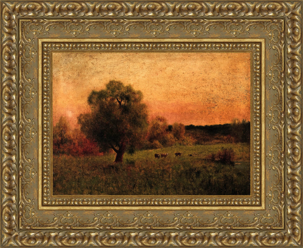 Cows in a Field by George Inness — Framed Giclee Canvas Print | Canvas Classics