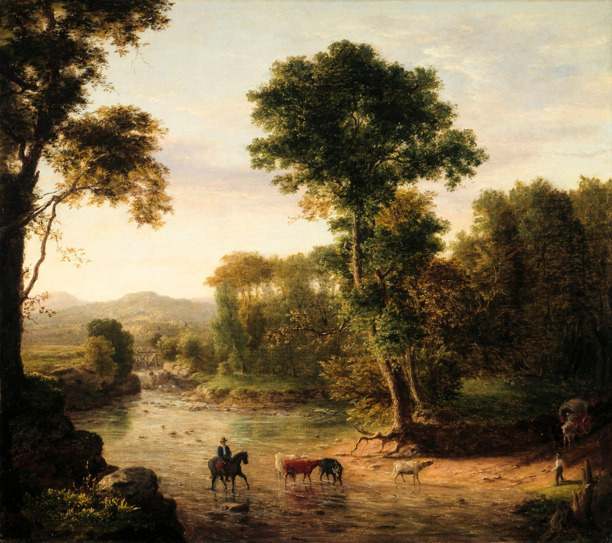 Crossing The Ford – George Inness, c. 1868, framed