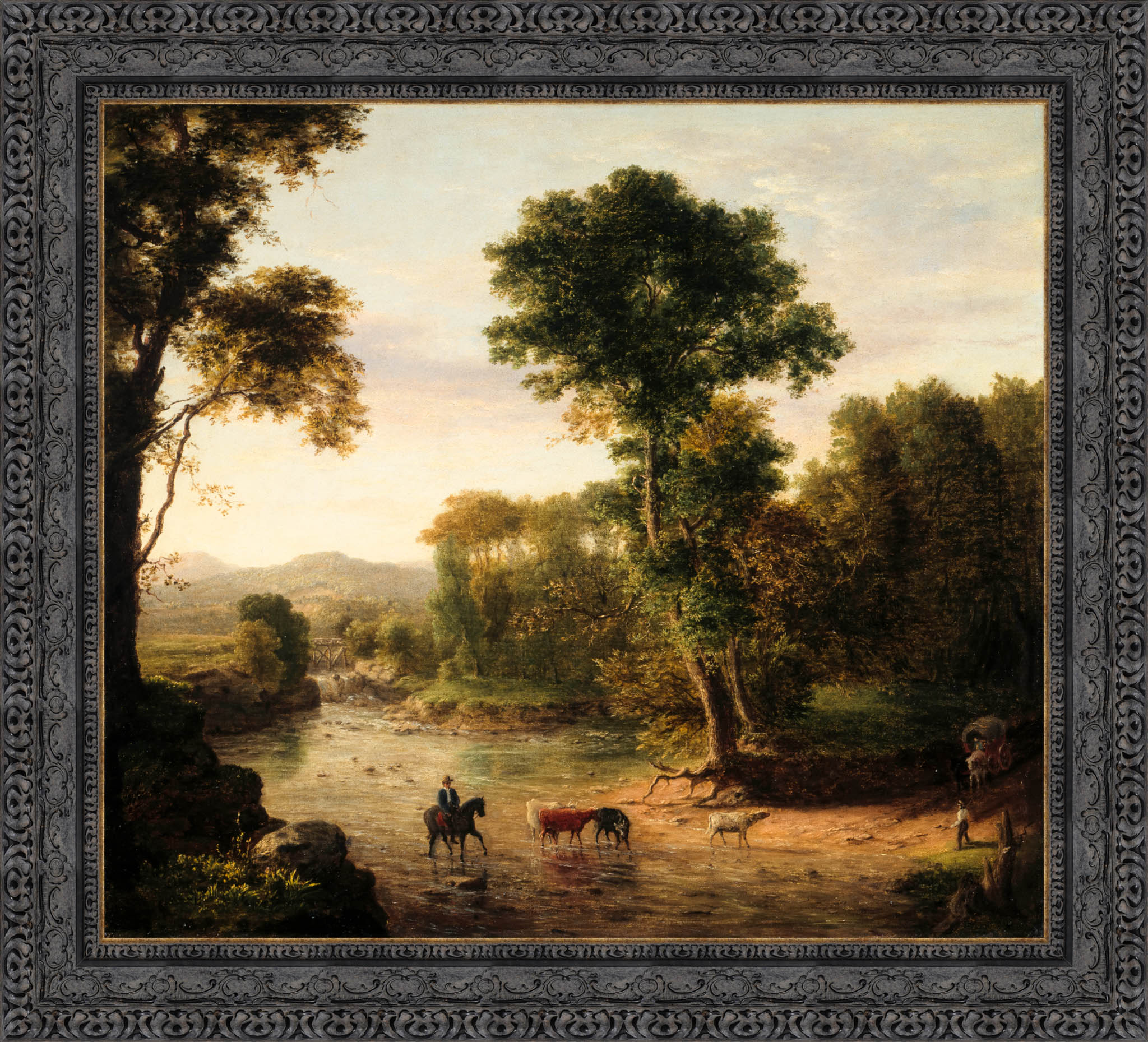 Crossing The Ford by George Inness — Framed Giclee Canvas Print | Canvas Classics