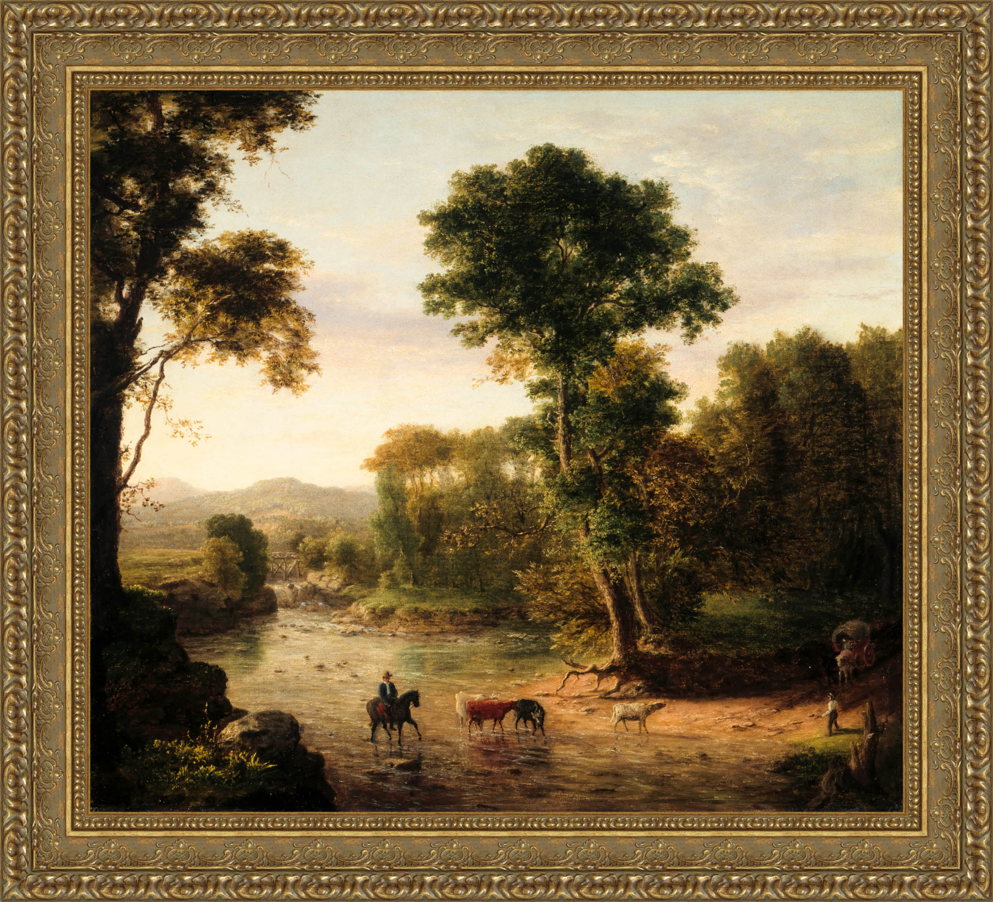 Crossing The Ford by George Inness — Framed Giclee Canvas Print | Canvas Classics