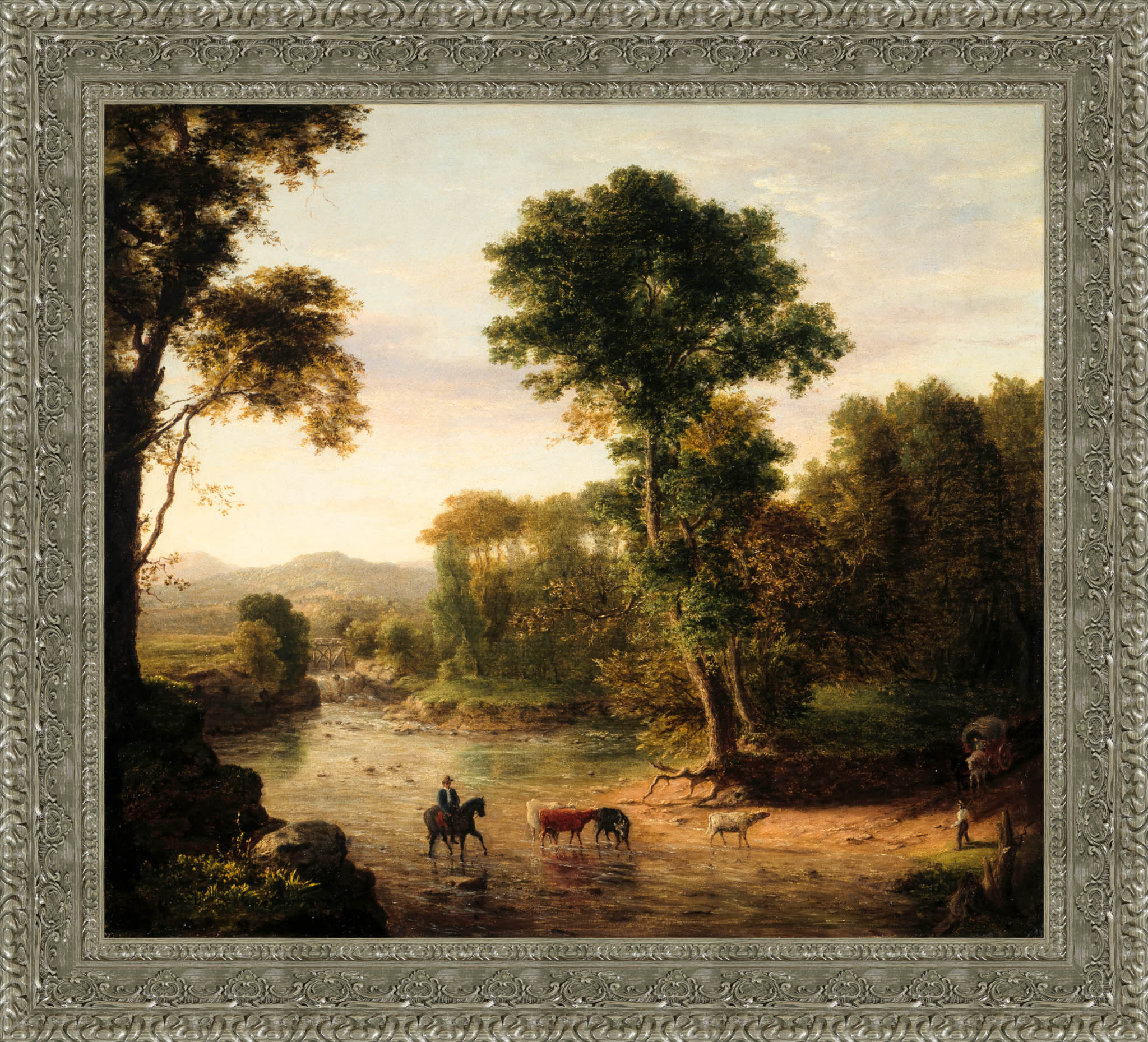 Crossing The Ford by George Inness — Framed Giclee Canvas Print | Canvas Classics