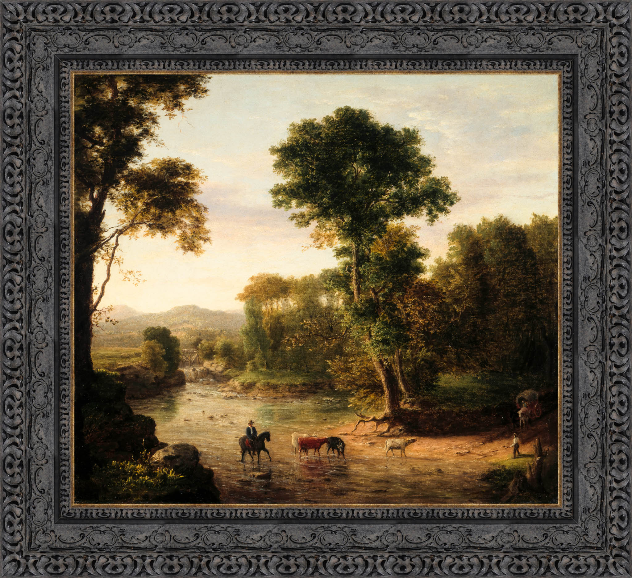 Crossing The Ford by George Inness — Framed Giclee Canvas Print | Canvas Classics