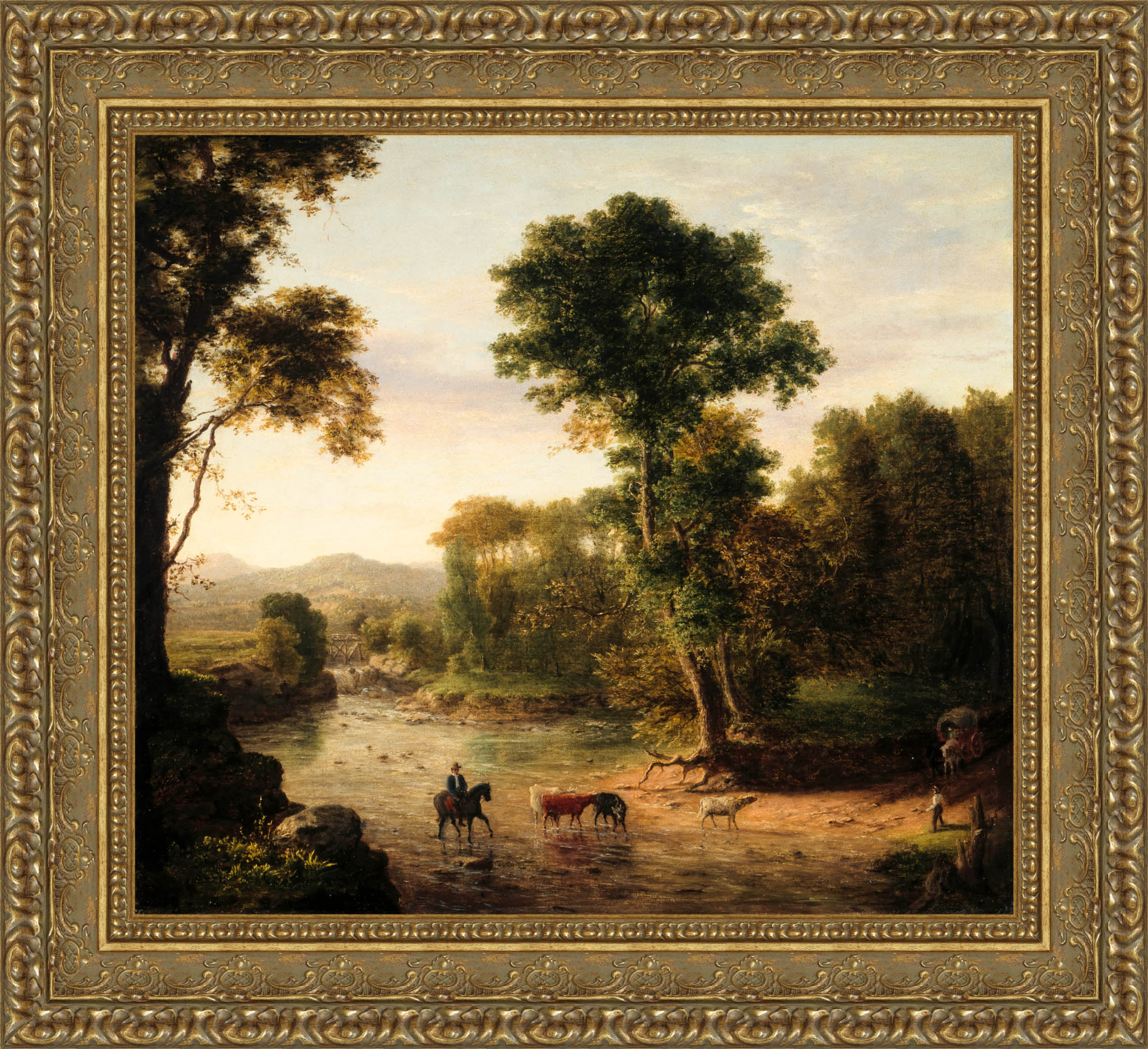 Crossing The Ford by George Inness — Framed Giclee Canvas Print | Canvas Classics