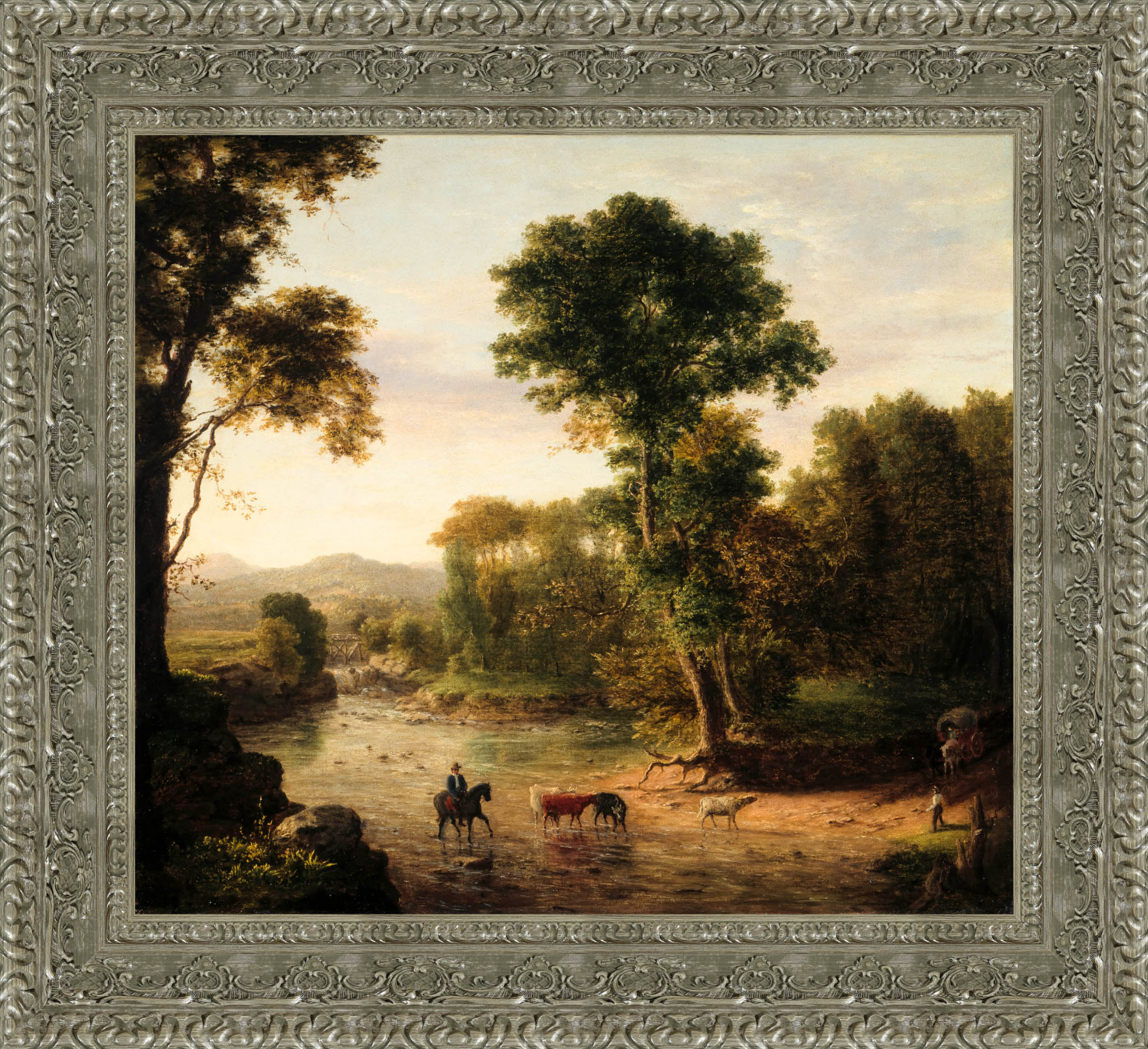 Crossing The Ford by George Inness — Framed Giclee Canvas Print | Canvas Classics