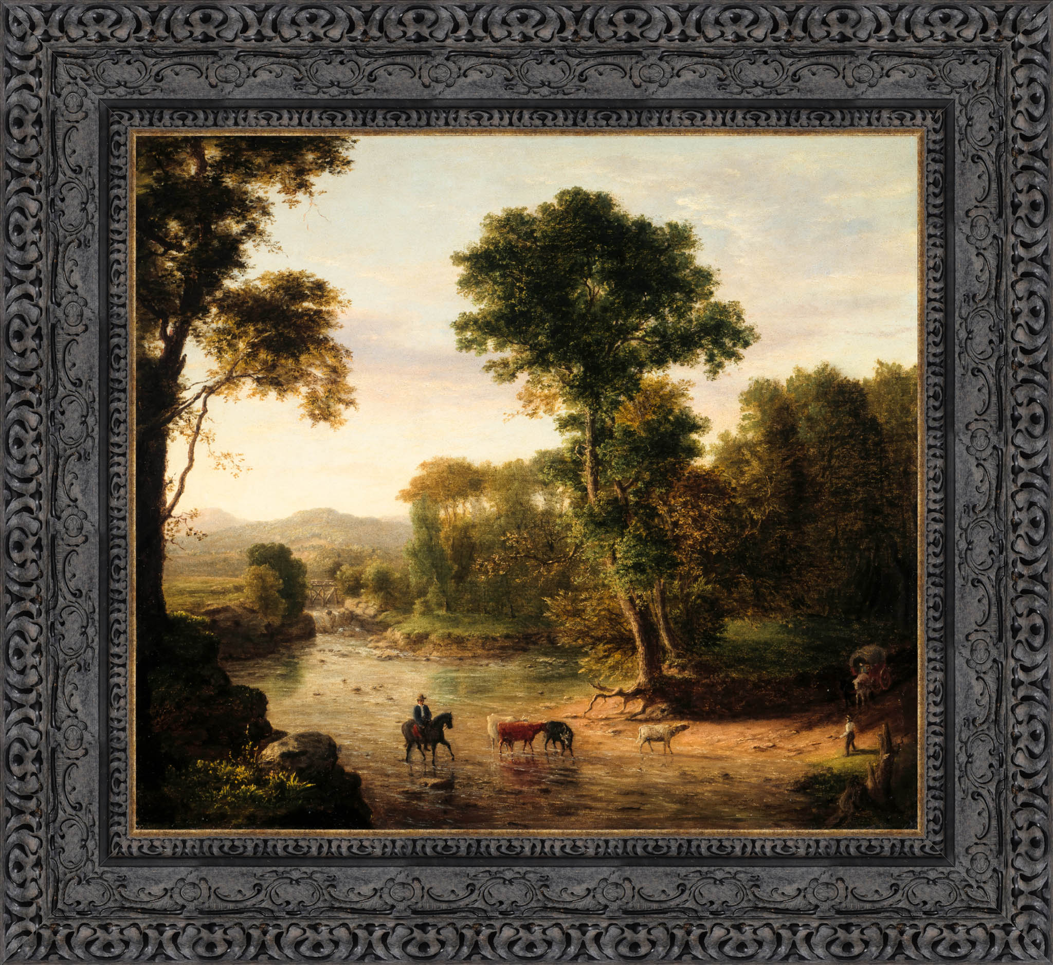 Crossing The Ford by George Inness — Framed Giclee Canvas Print | Canvas Classics