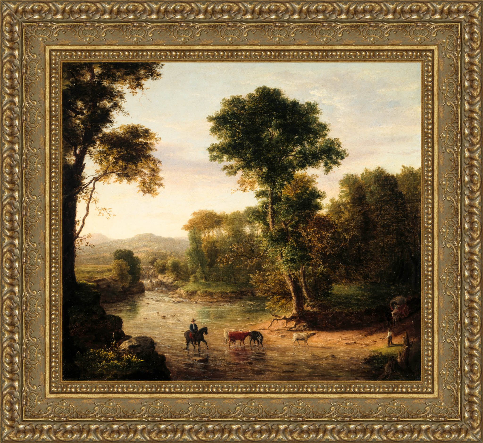 Crossing The Ford by George Inness — Framed Giclee Canvas Print | Canvas Classics