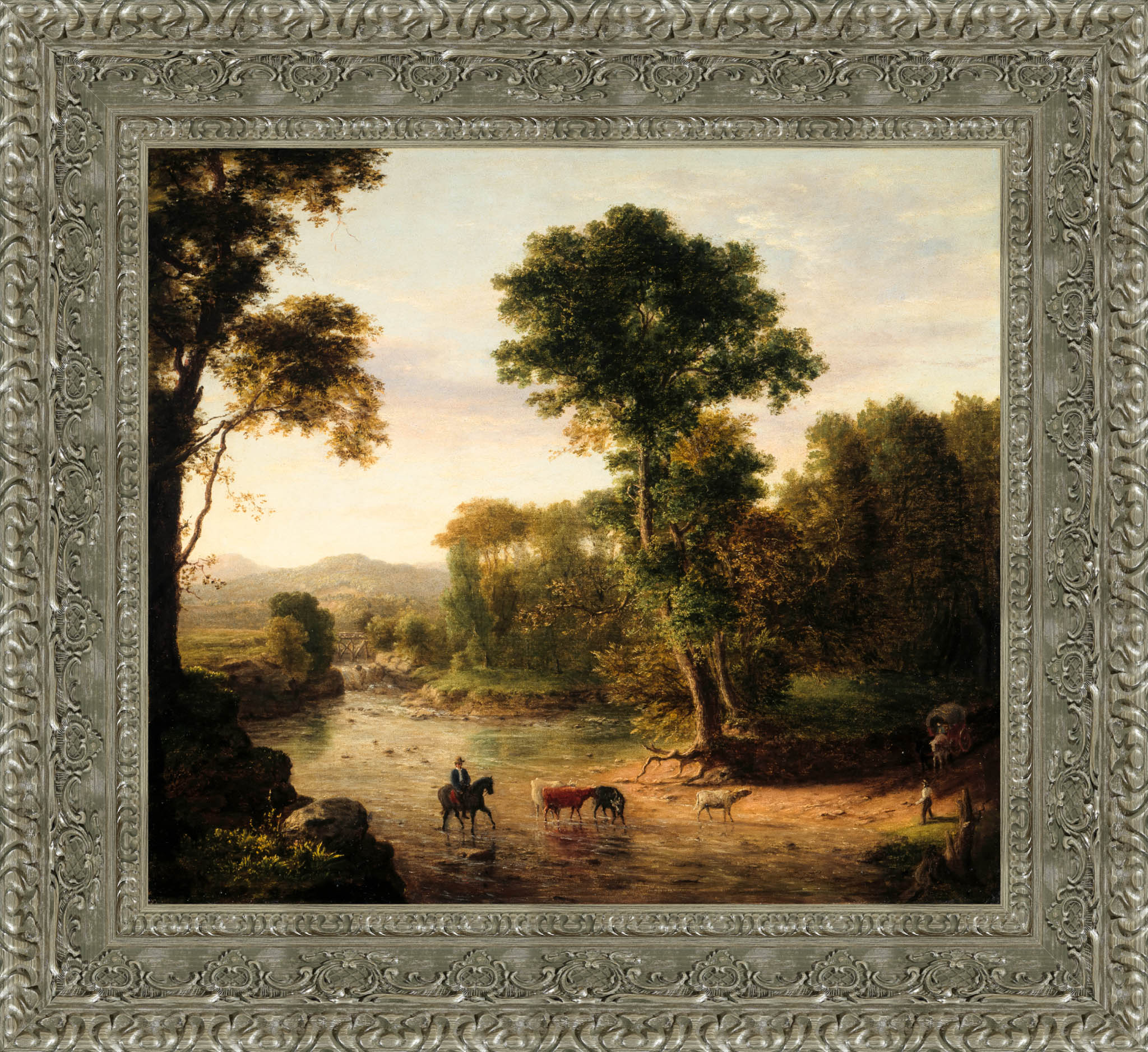 Crossing The Ford by George Inness — Framed Giclee Canvas Print | Canvas Classics