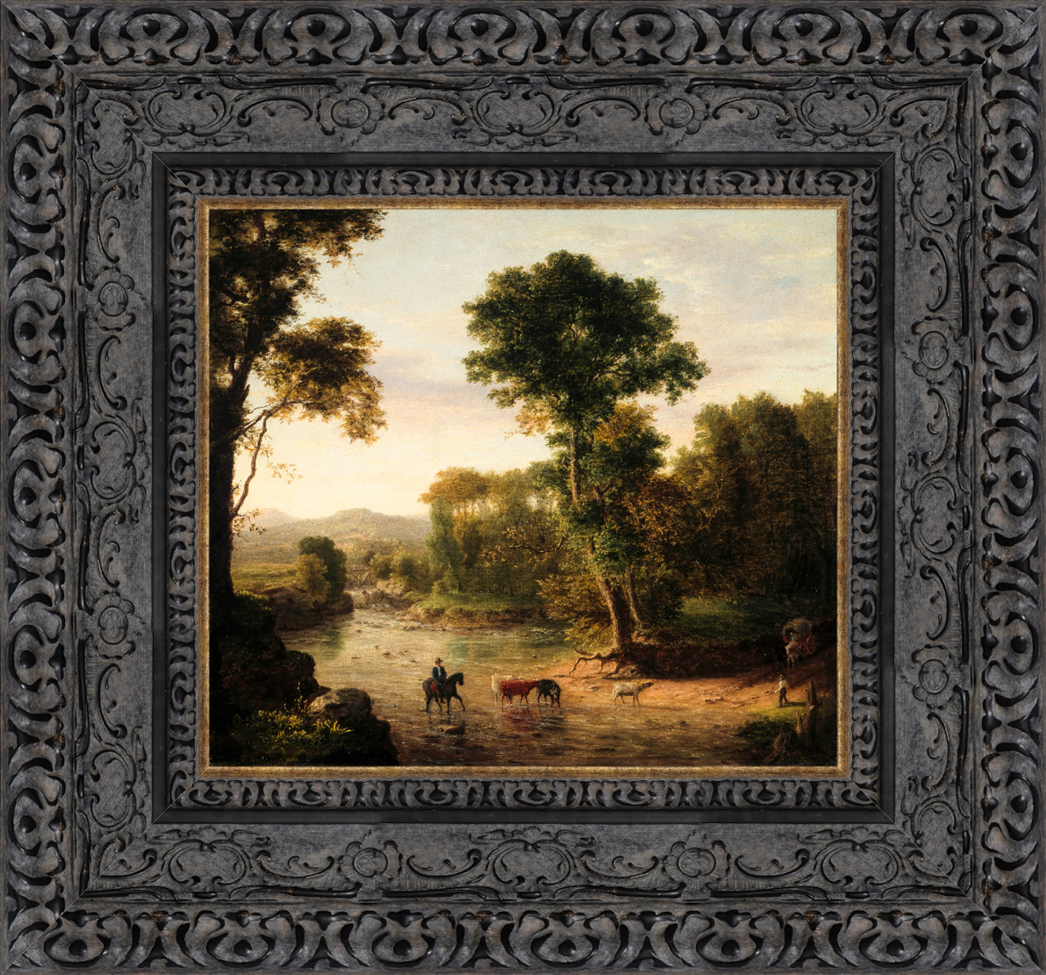 Crossing The Ford by George Inness — Framed Giclee Canvas Print | Canvas Classics
