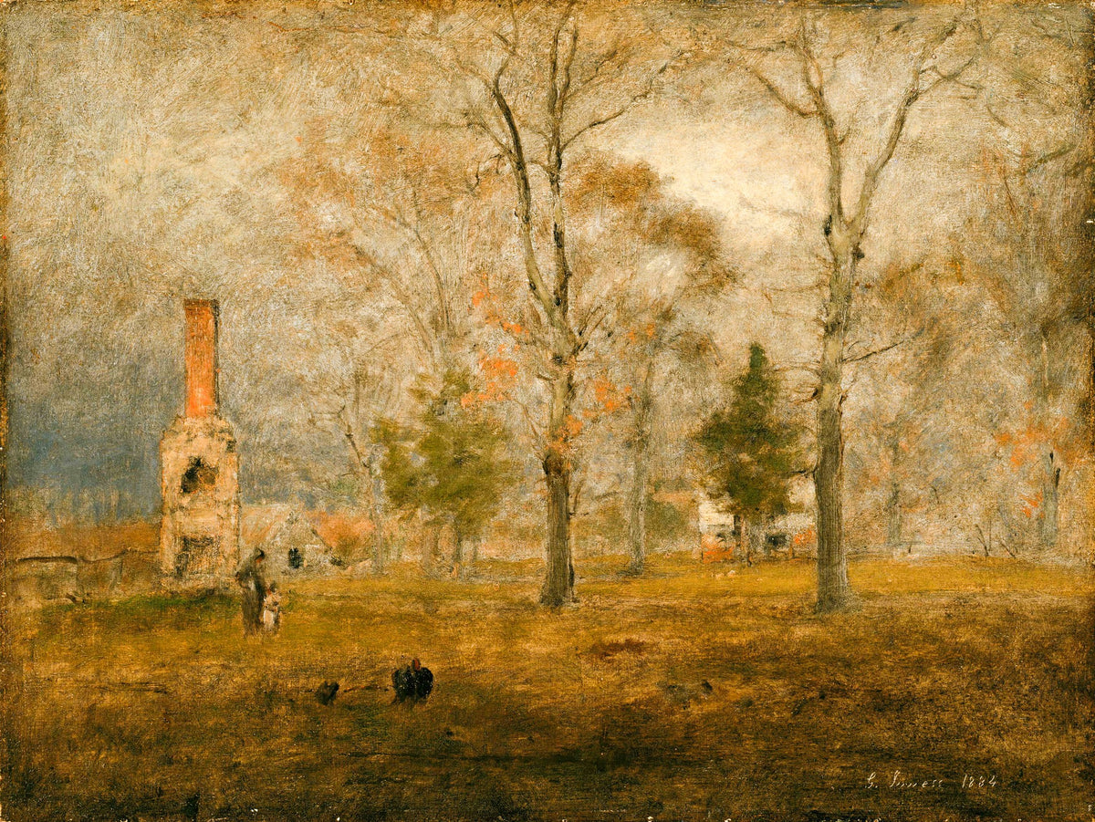 Gray Day Goochland – George Inness, 1884, framed