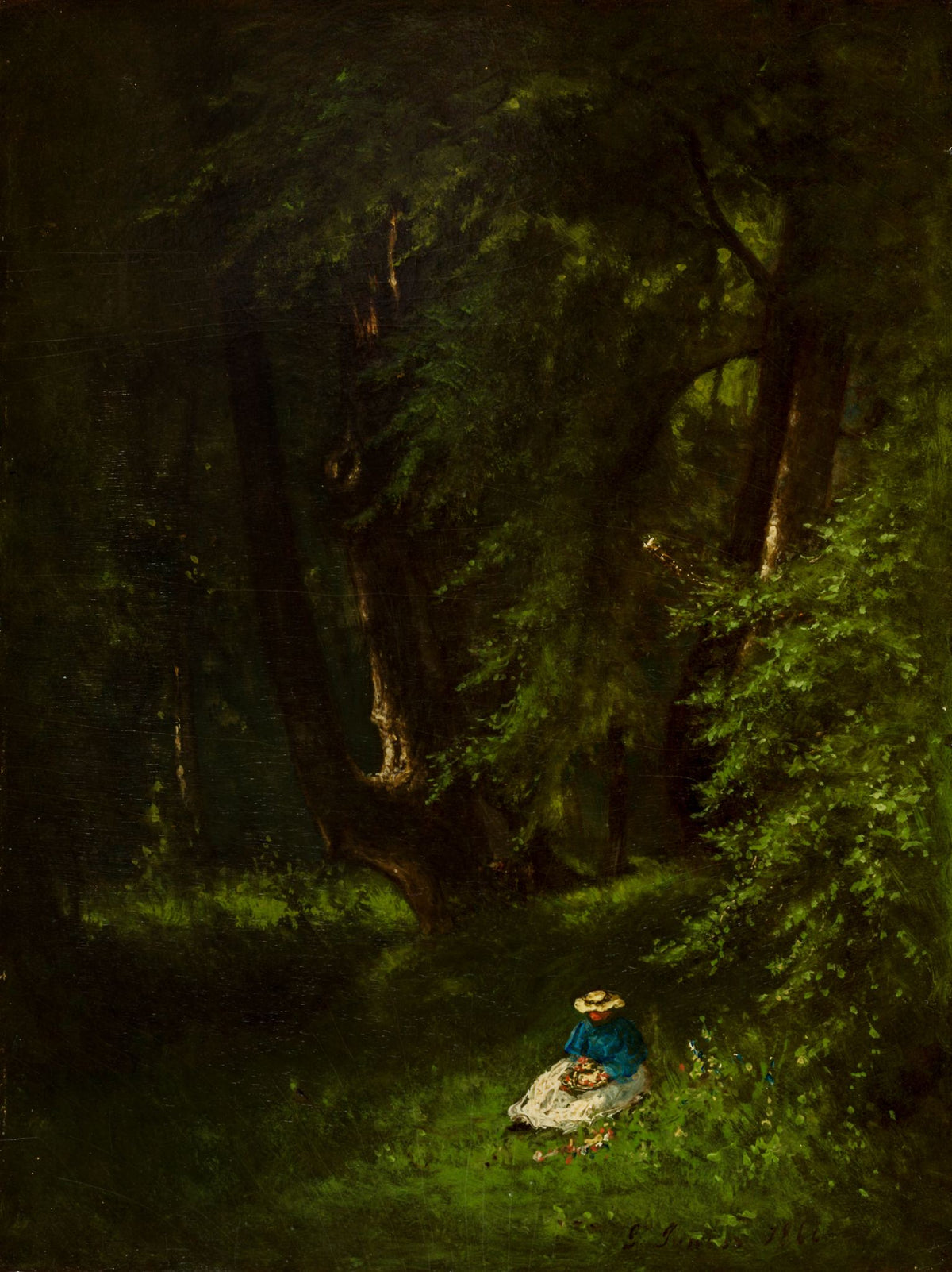 In The Woods – George Inness, 1864, framed