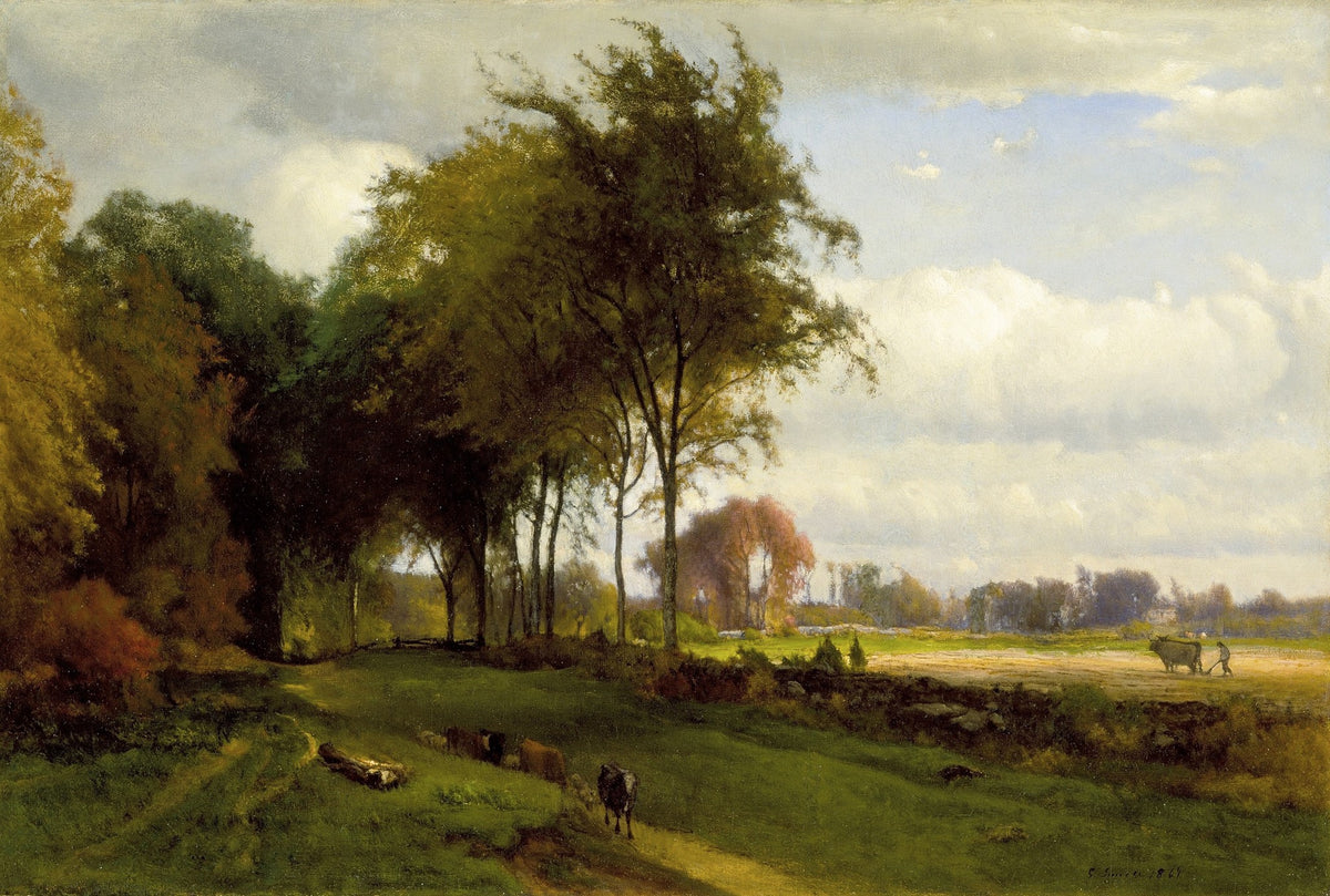 Landscape With Cattle – George Inness, 1877, framed