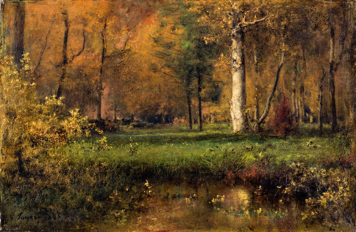 Landscape With Yellow Bush – George Inness, 1882, framed