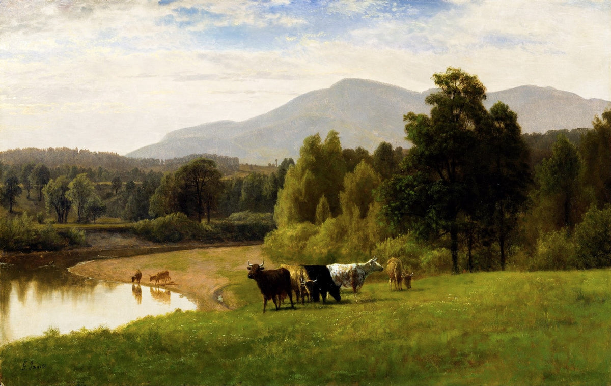 Pasture Lands – George Inness, 1869, framed