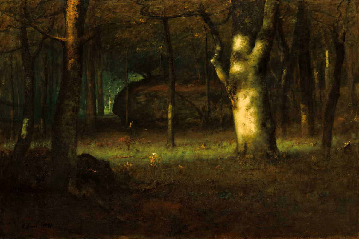 Sunset in the Woods – George Inness, 1891, framed