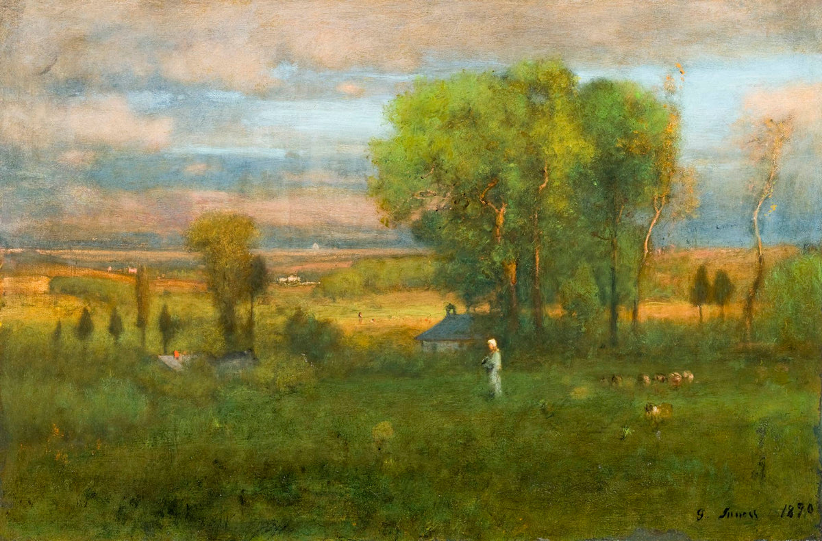 Twilight In Italy – George Inness, 1870, framed