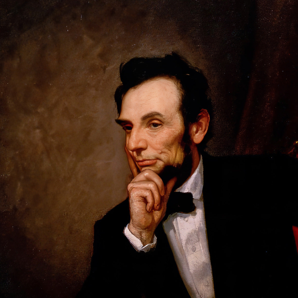 Abraham Lincoln – George Peter Alexander Healy, 1869, print detail at full resolution