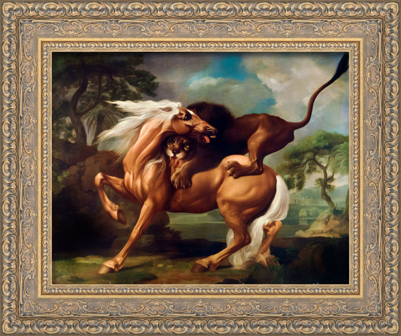 A Lion Attacking A Horse – George Stubbs, 1762