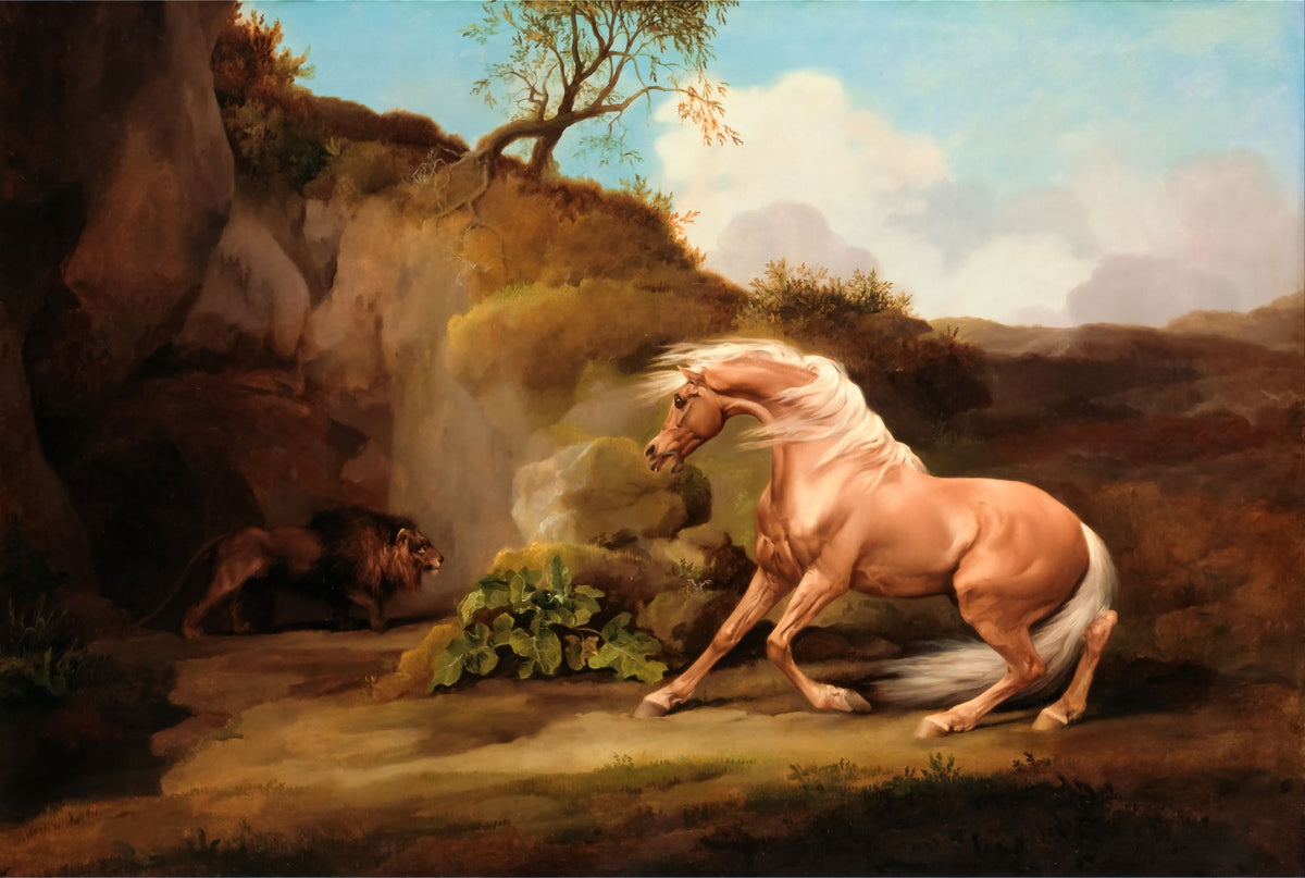 Horse Frightened By A Lion – George Stubbs, 1763, framed