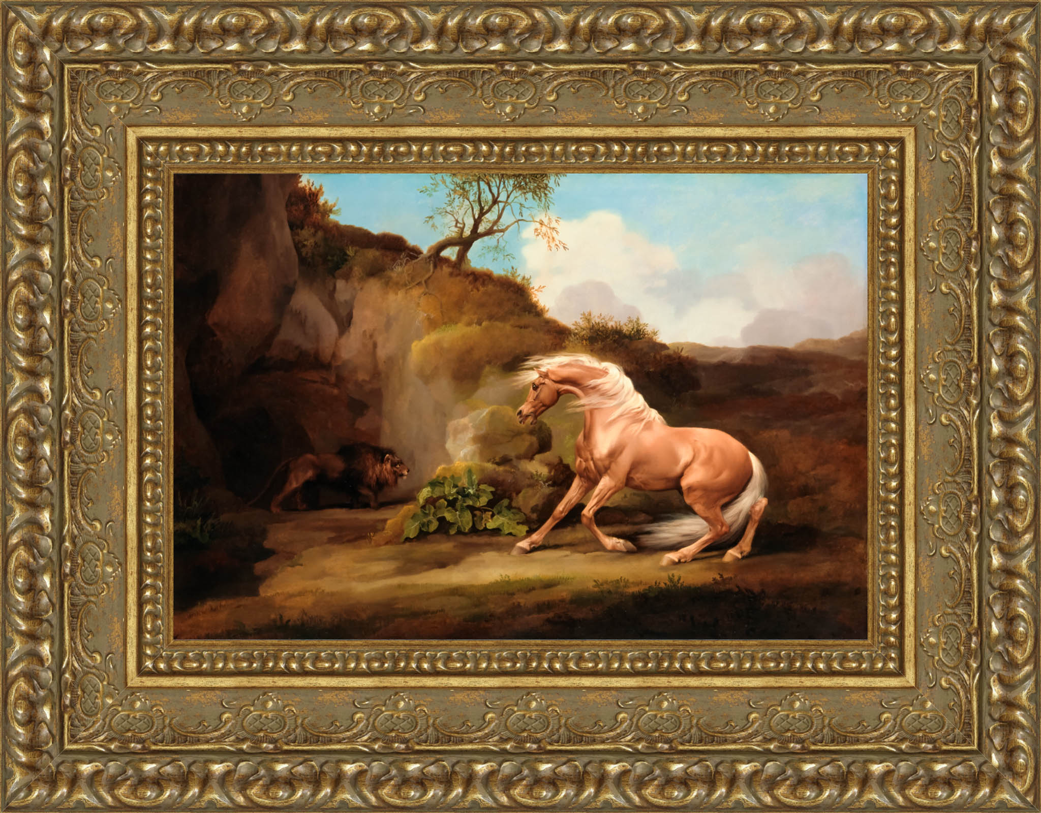 Horse Frightened By A Lion – George Stubbs, 1763 - Canvas Classics