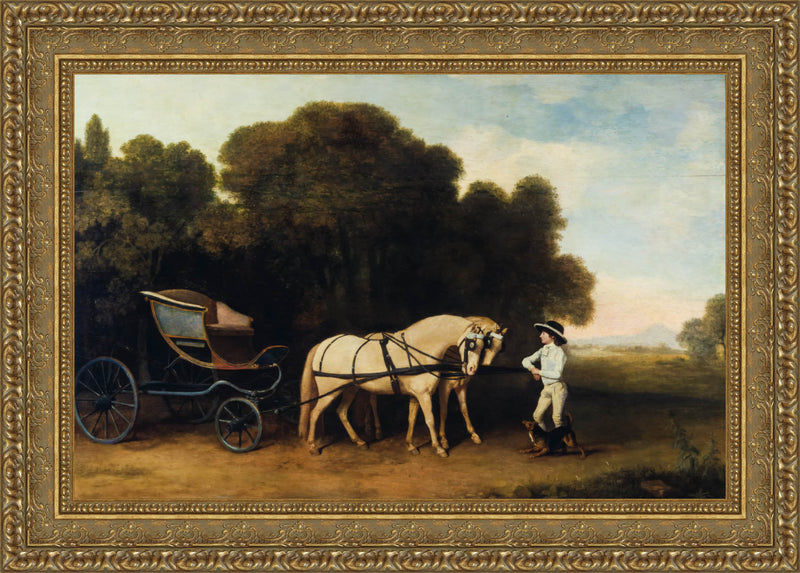 Phaeton With A Pair Of Cream Ponies And A Stable Lad – George Stubbs, 1785