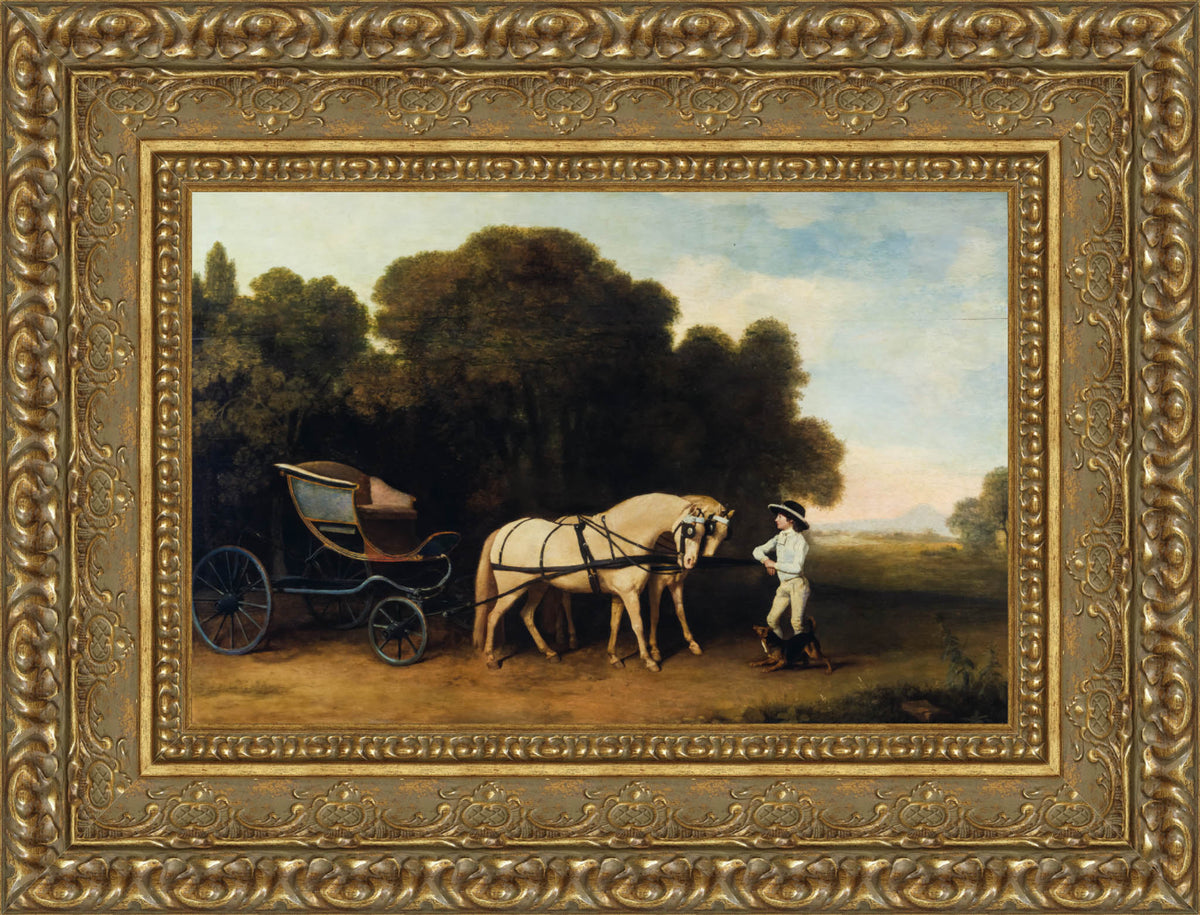 Phaeton With A Pair Of Cream Ponies And A Stable Lad – George Stubbs, 1785