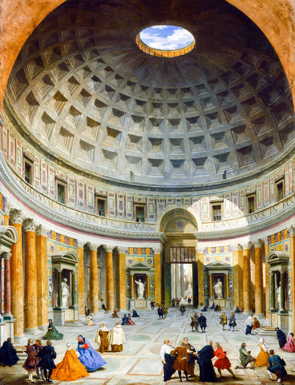 Interior of the Pantheon, Rome – Giovanni Paolo Panini, 1734, framed