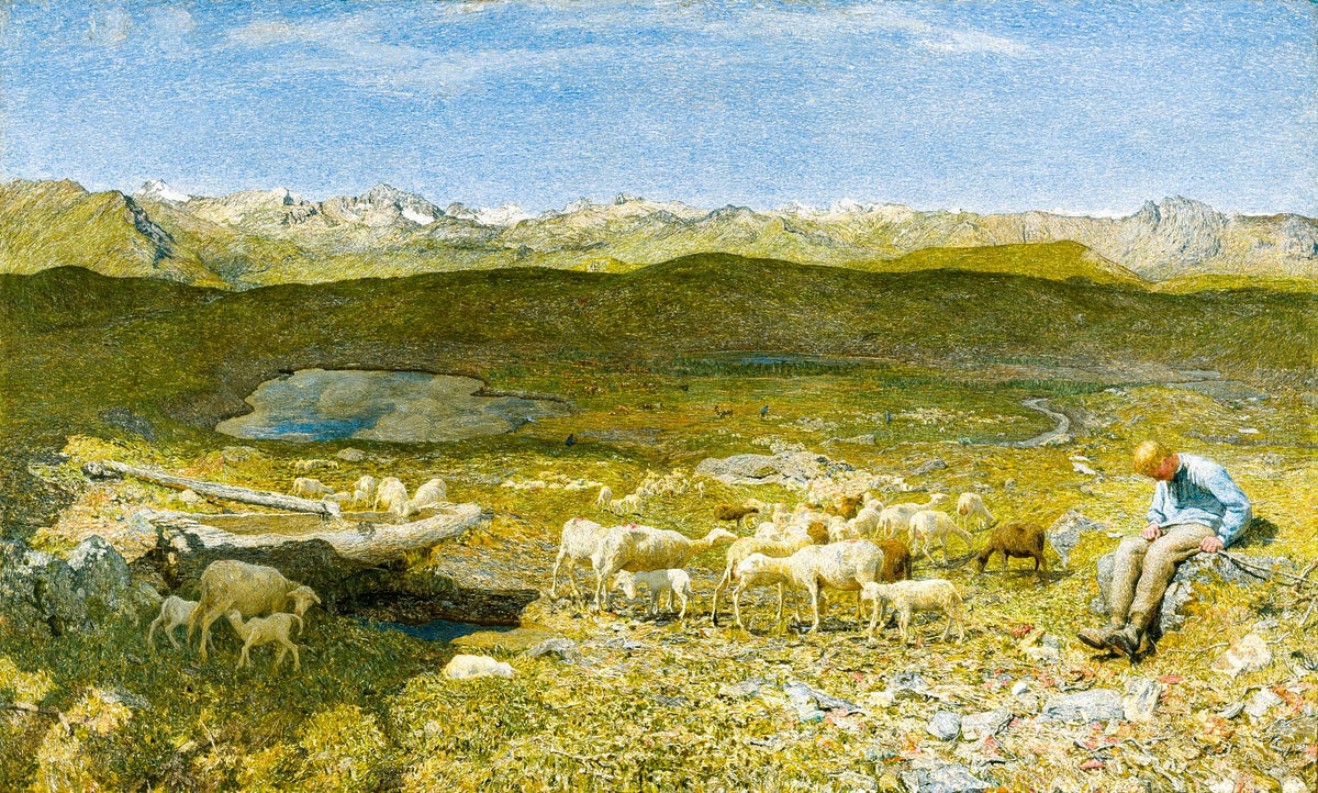 Alpine Pasture – Giovanni Segantini, 1894, framed
