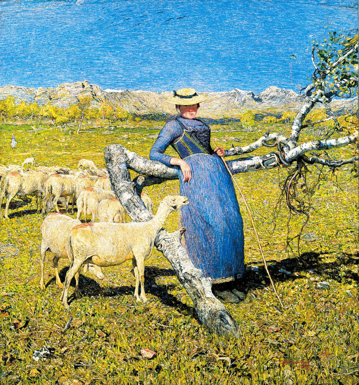 Midday in the Alps (Mezzogiorno sulle Alpi) – Giovanni Segantini, 1891, framed