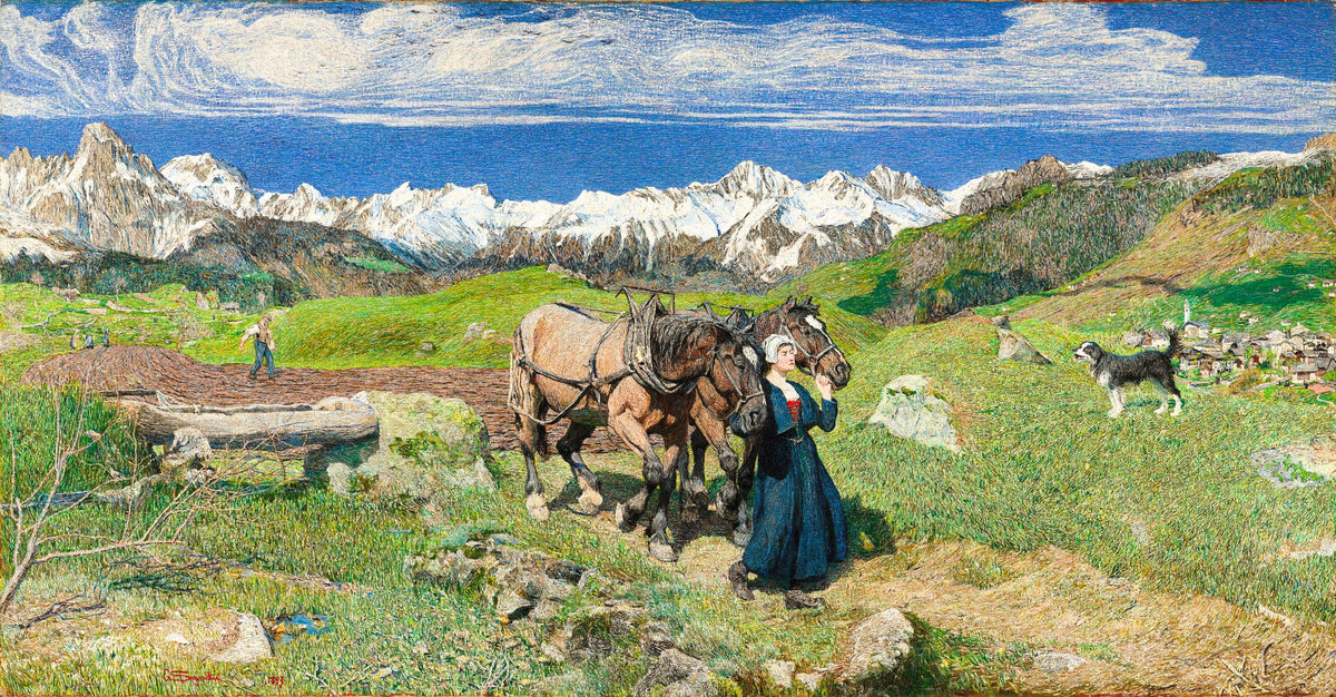 Spring in the Alps – Giovanni Segantini, 1897, framed