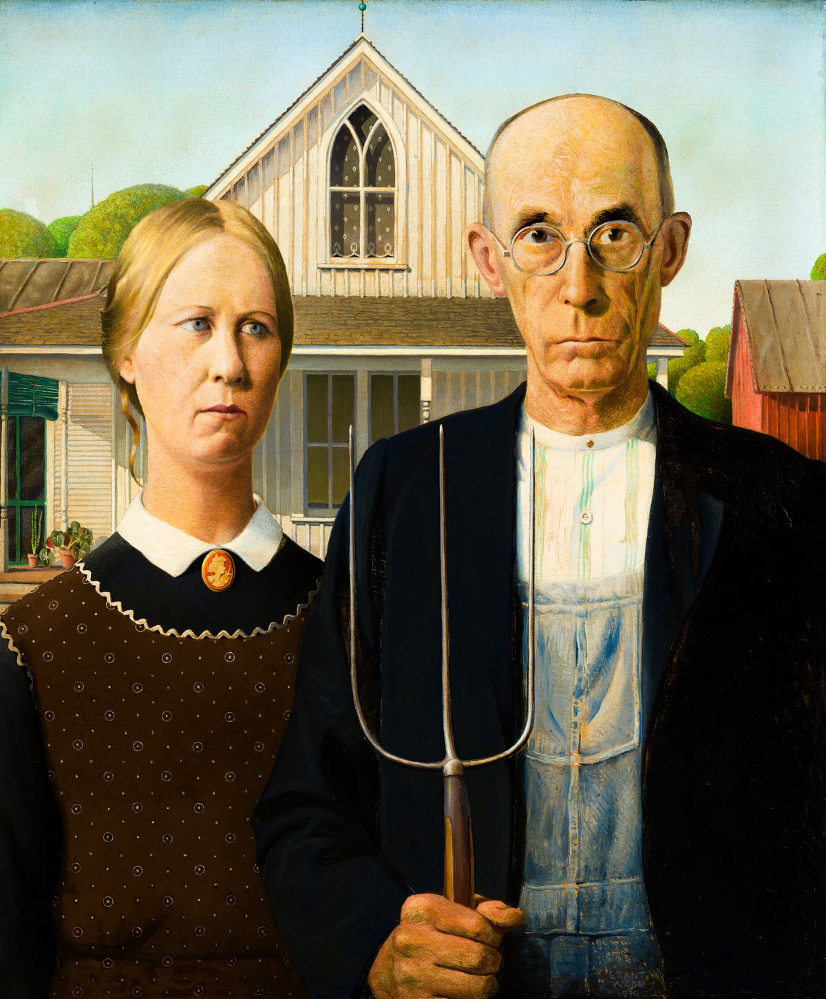 American Gothic – Grant Wood, 1930, framed