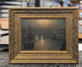 Whitby – John Atkinson Grimshaw, framed canvas on a worktable