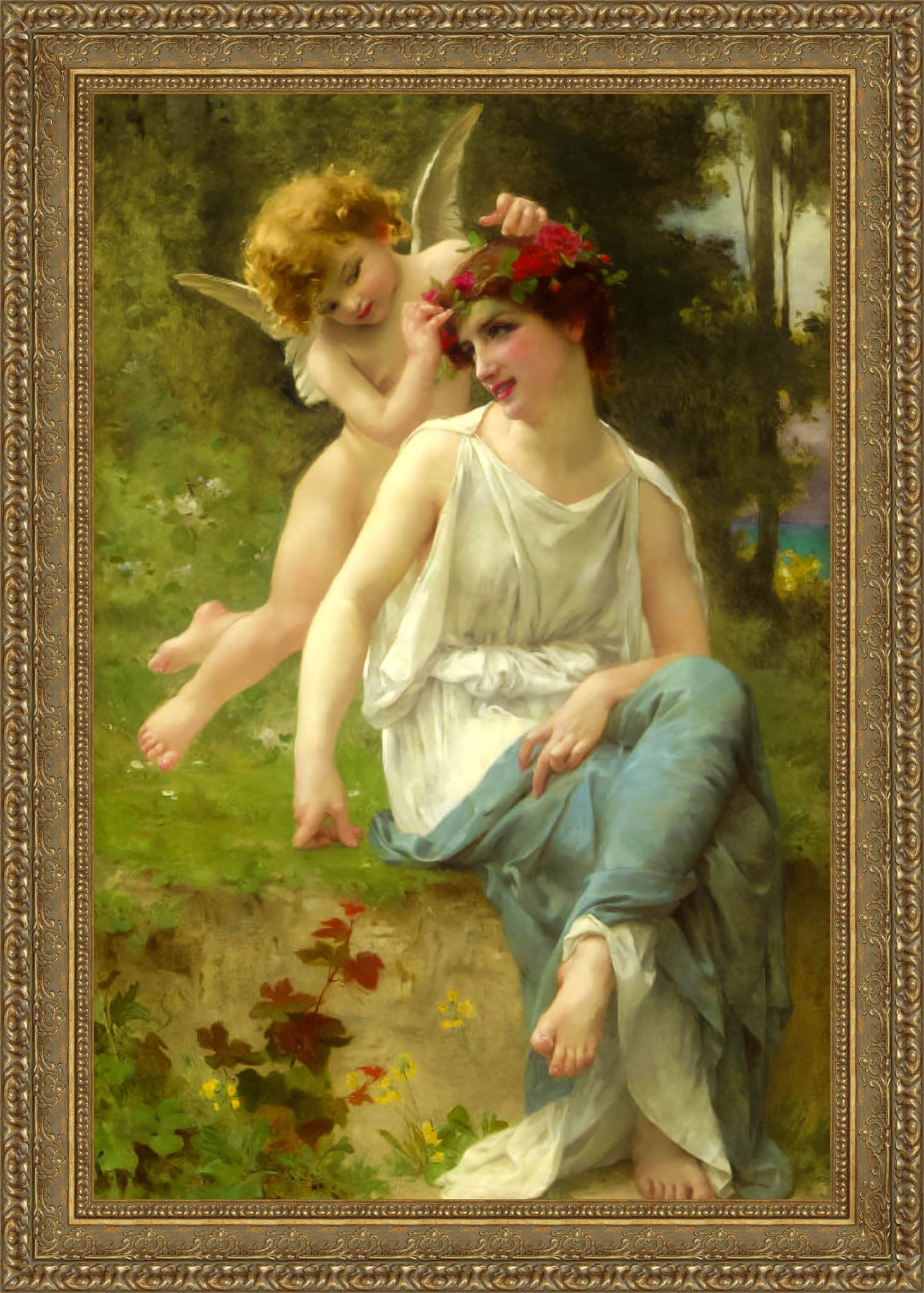 Cupid Adorning A Young Maiden – Guillaume Seignac, 1890 - Canvas Classics
