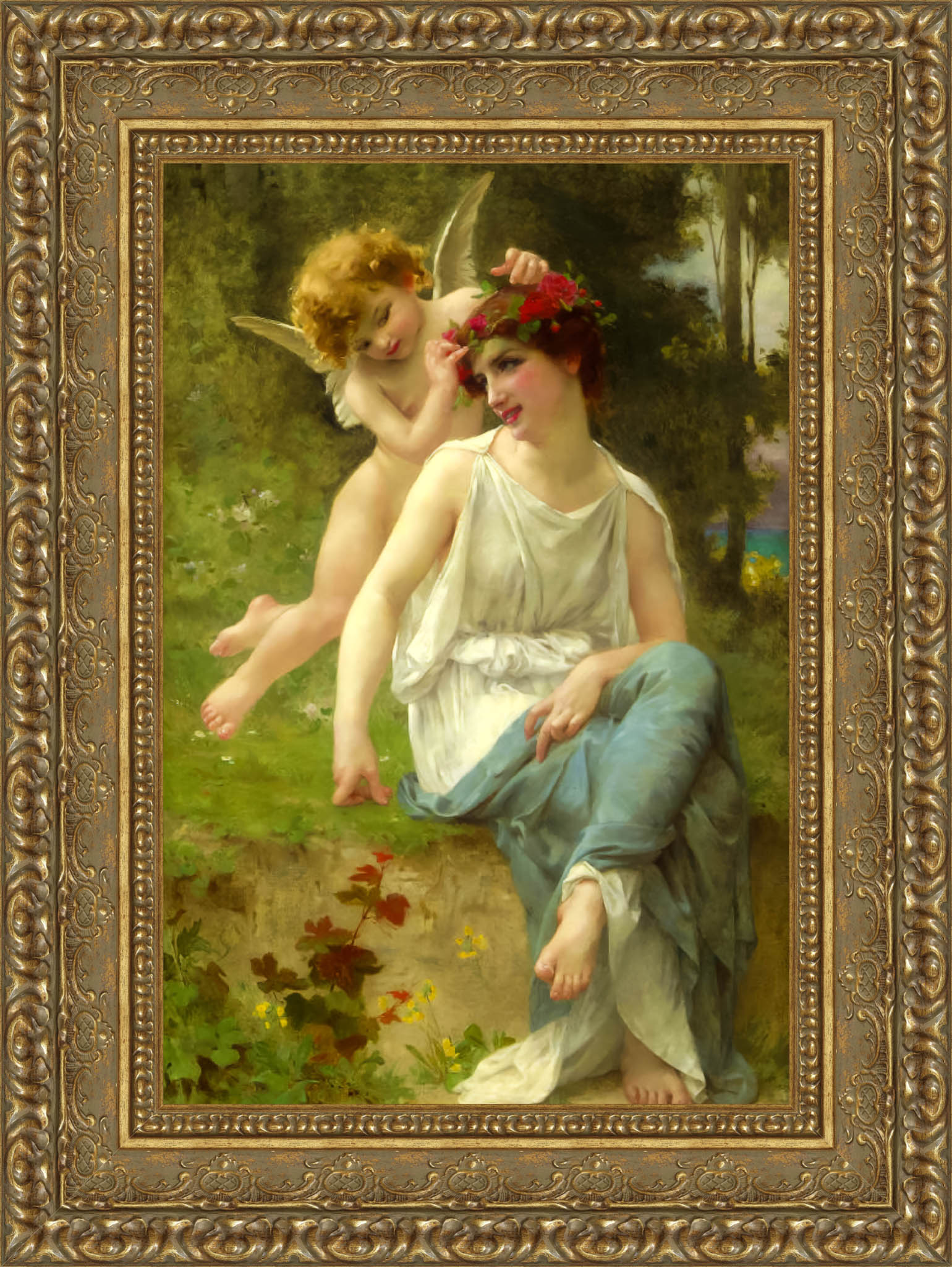 Cupid Adorning A Young Maiden – Guillaume Seignac, 1890 - Canvas Classics
